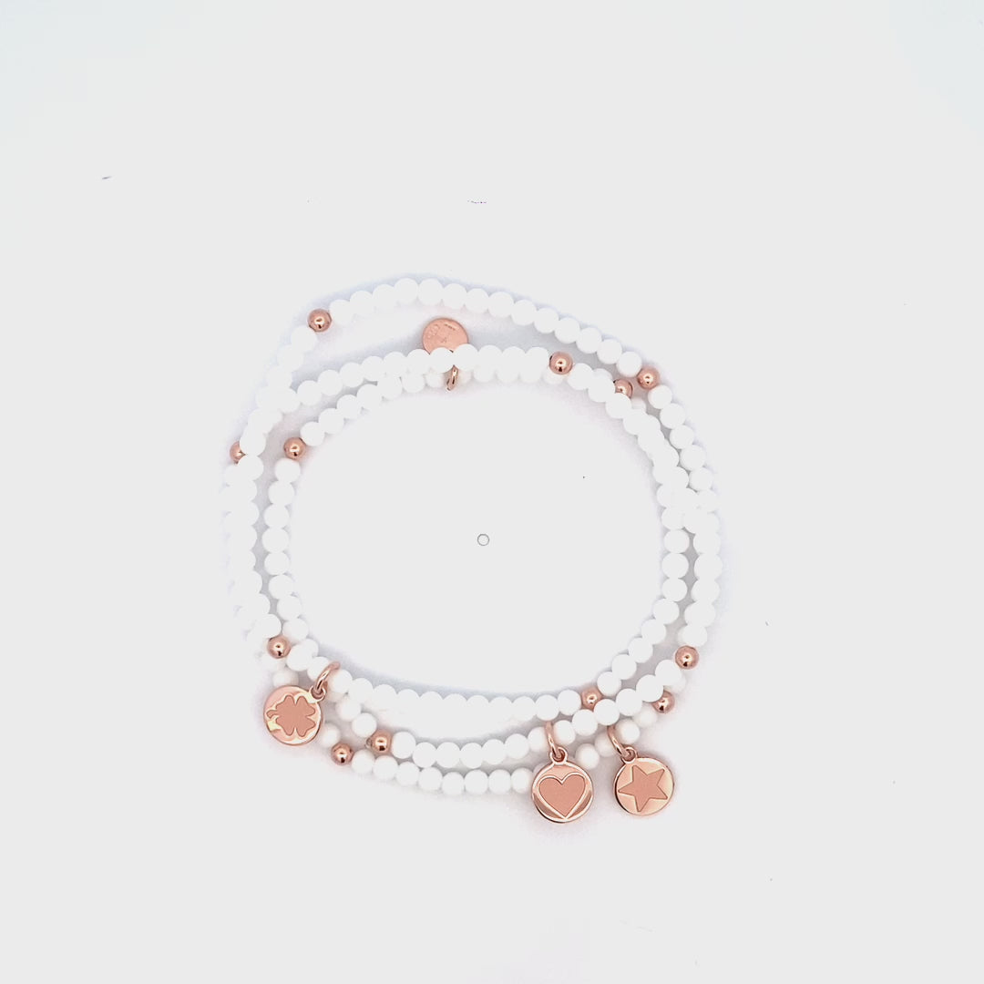 Bracelets - ELASTIC BRACELET / NECKLACE - GIPSY WHITE - thumbnail - video - 1 | Rue des Mille