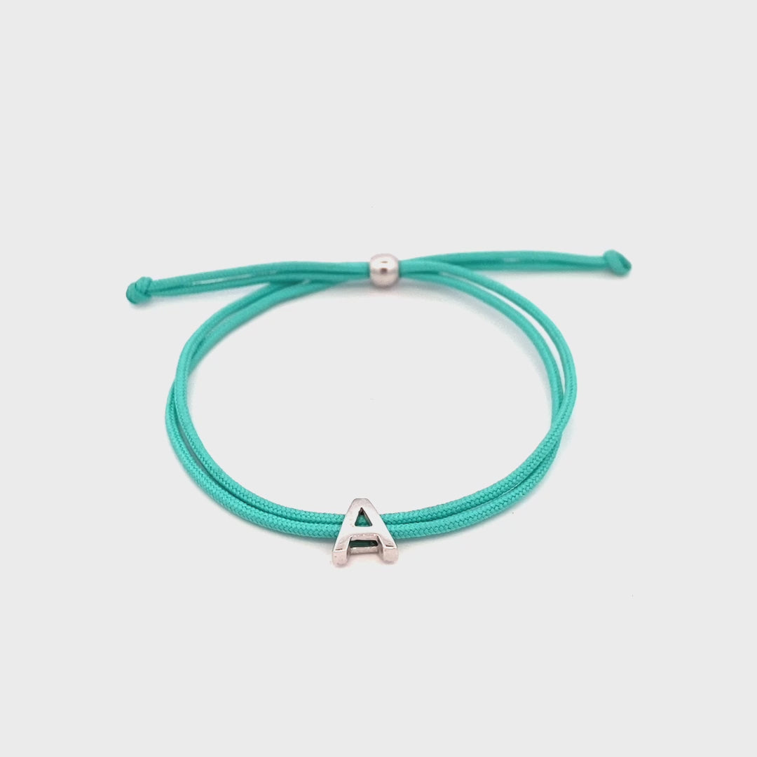 Bracelets - Carousel double thread turquoise letter  - thumbnail - video - 1 | Rue des Mille