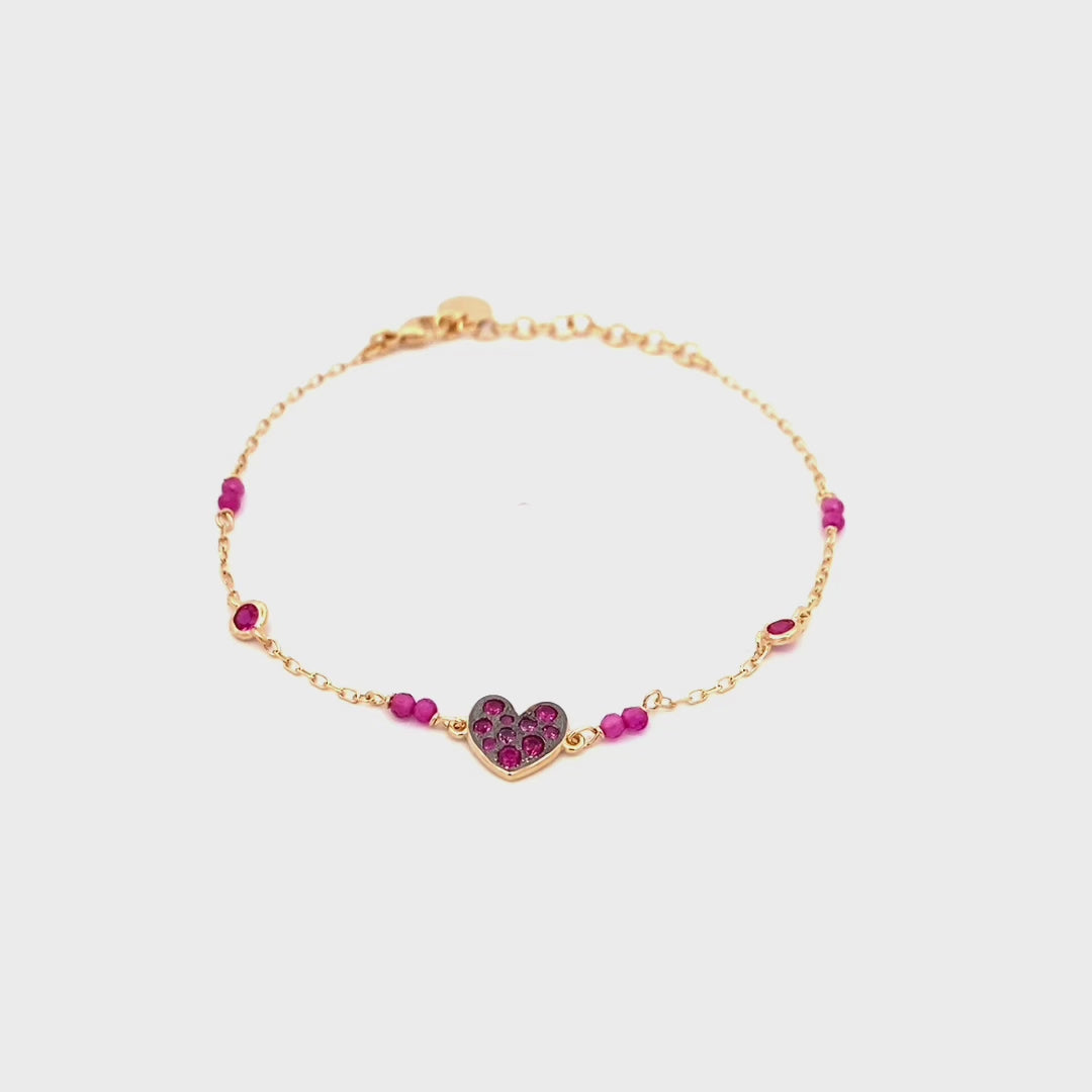 Bracelets - Chain bracelet with pavé colored bezels - STARDUST TEN - thumbnail - video - 1 | Rue des Mille
