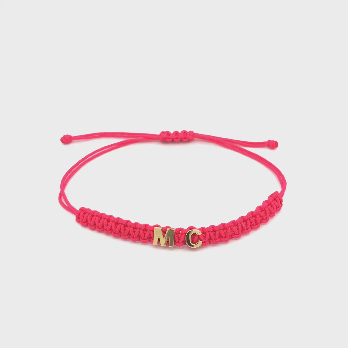 Bracciali - Bracciale tessuto rosa personalizzabile - ORO18KT - thumbnail - video - 1 | Rue des Mille