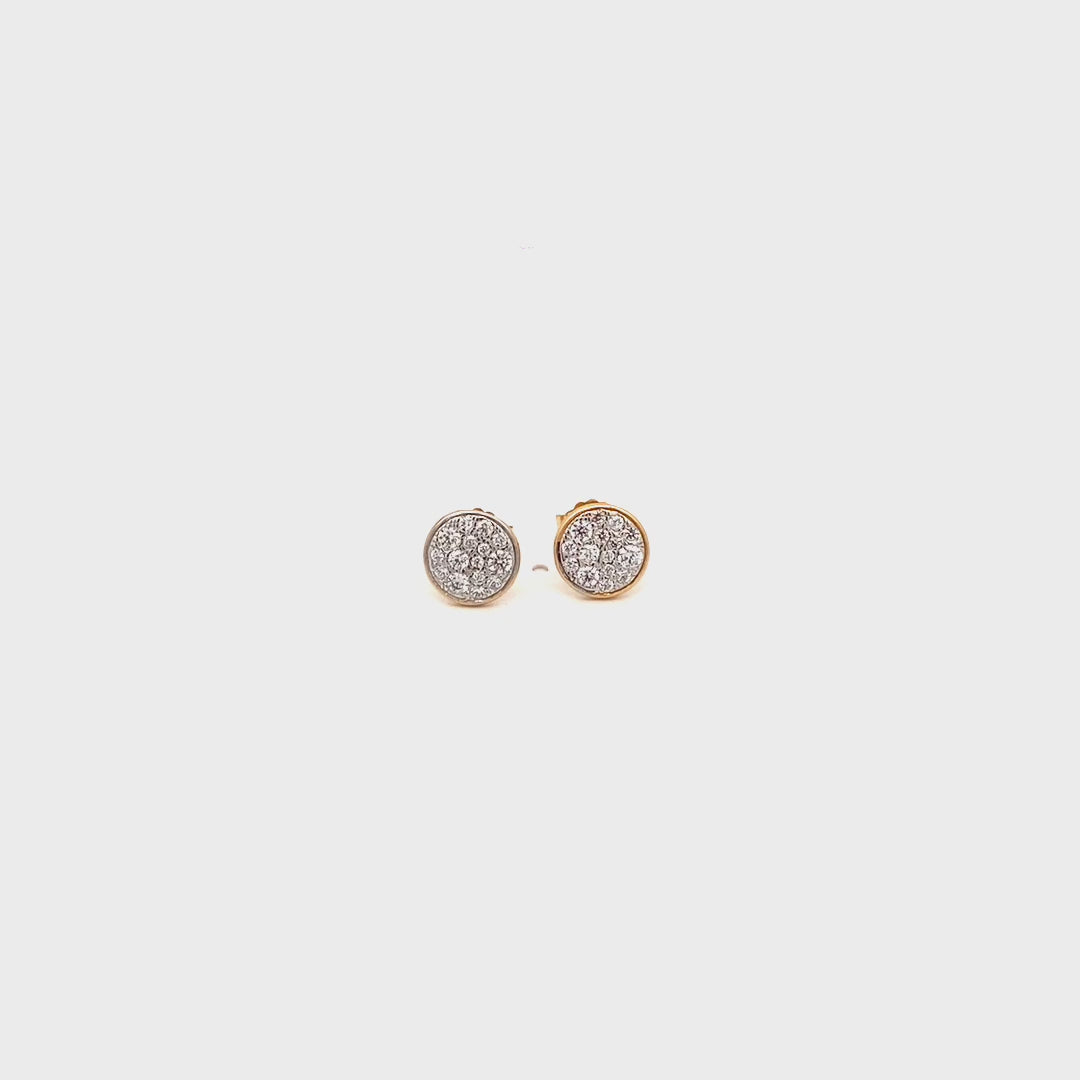 Earrings - Small pavè round lobe earrings - STARDUST TEN - thumbnail - video - 1 | Rue des Mille