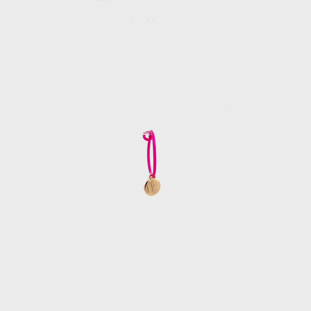 Orecchini - Mono-orecchino tondo hoop vernice - ORO18KT - thumbnail - video - 1 | Rue des Mille
