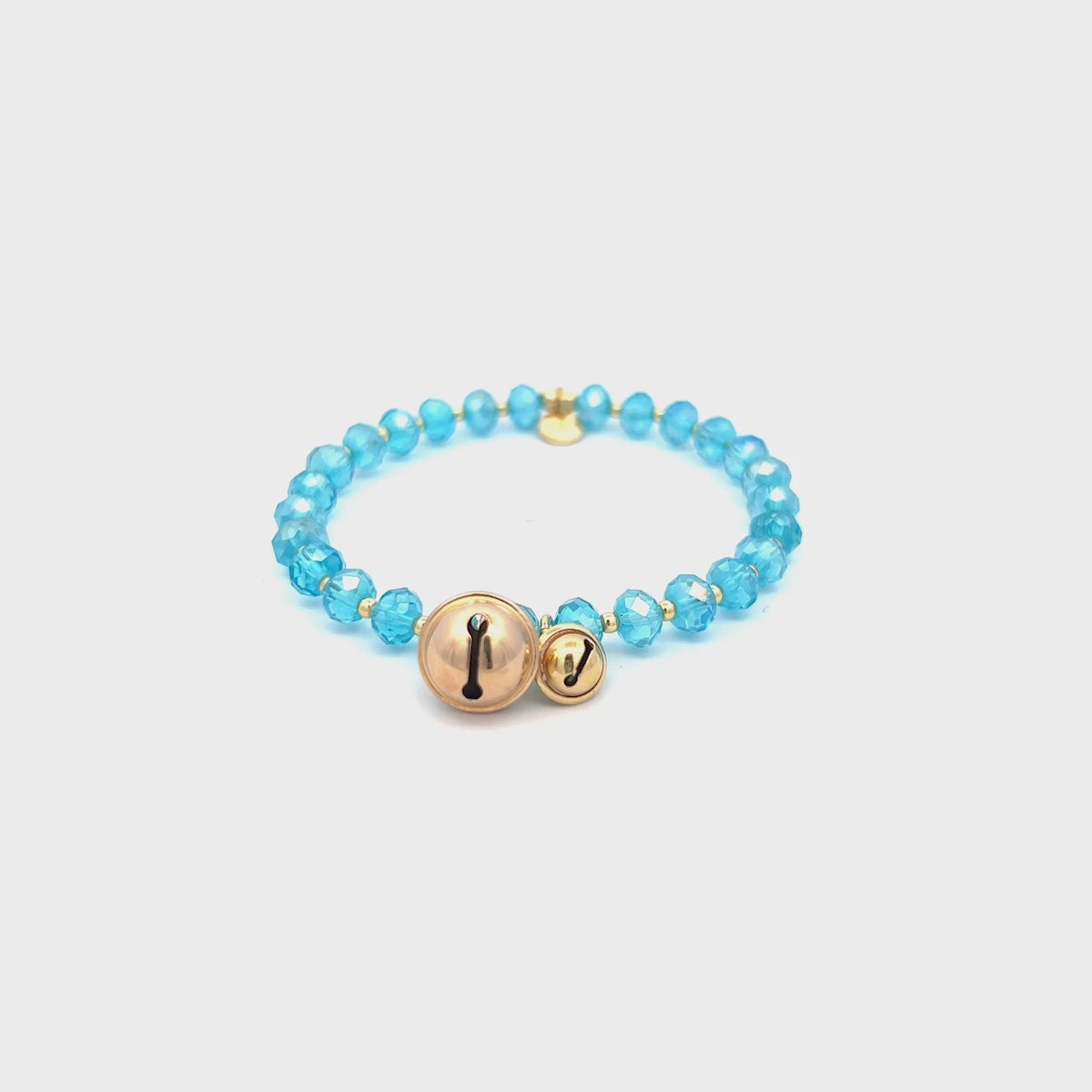 Bracelets - Elastic bracelet turquoise  crystals and bells - Crystal Rainbow - thumbnail - video - 1 | Rue des Mille