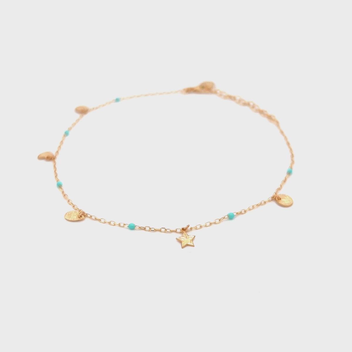 Anklets - Anklet charms and turquoise enamel detail - Anklets Mania - thumbnail - video - 1 | Rue des Mille