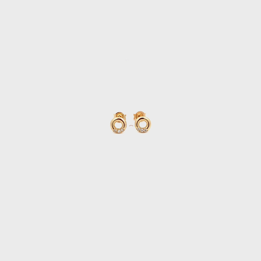 Earrings - Donut lobe earrings and lab-grown diamonds - ORO18KT - thumbnail - video - 1 | Rue des Mille