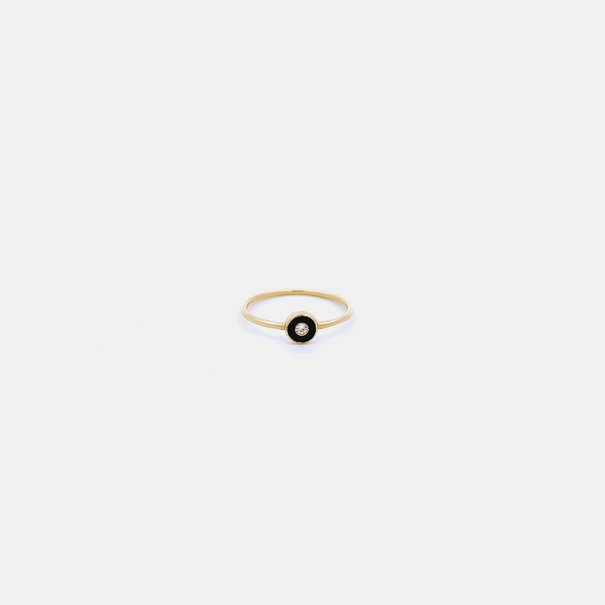 Rings - Diamond DOT ring black and Lab Grown Diamond - ORO18KT - thumbnail - video - 1 | Rue des Mille