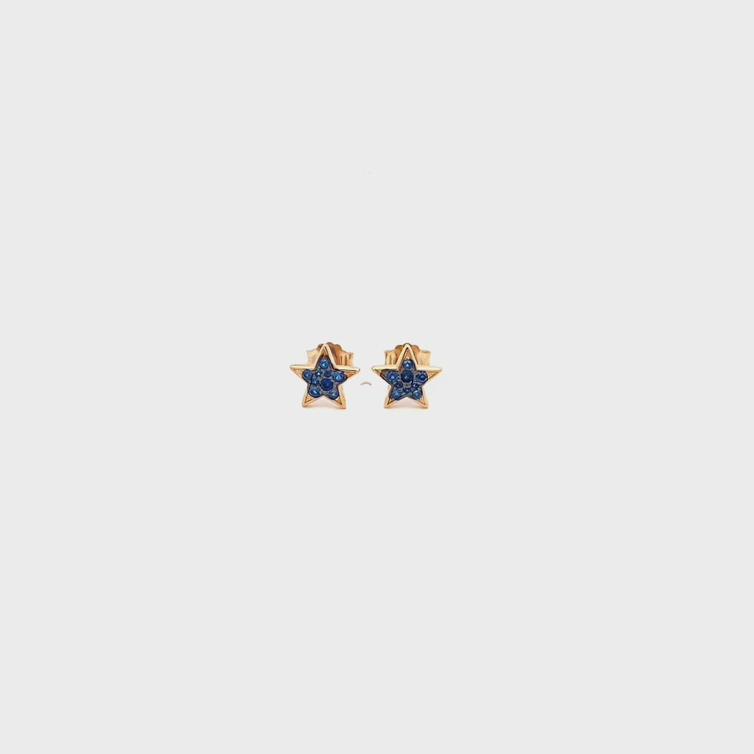 Earrings - Small pavè colored zircons lobe earrings - STARDUST TEN - thumbnail - video - 1 | Rue des Mille