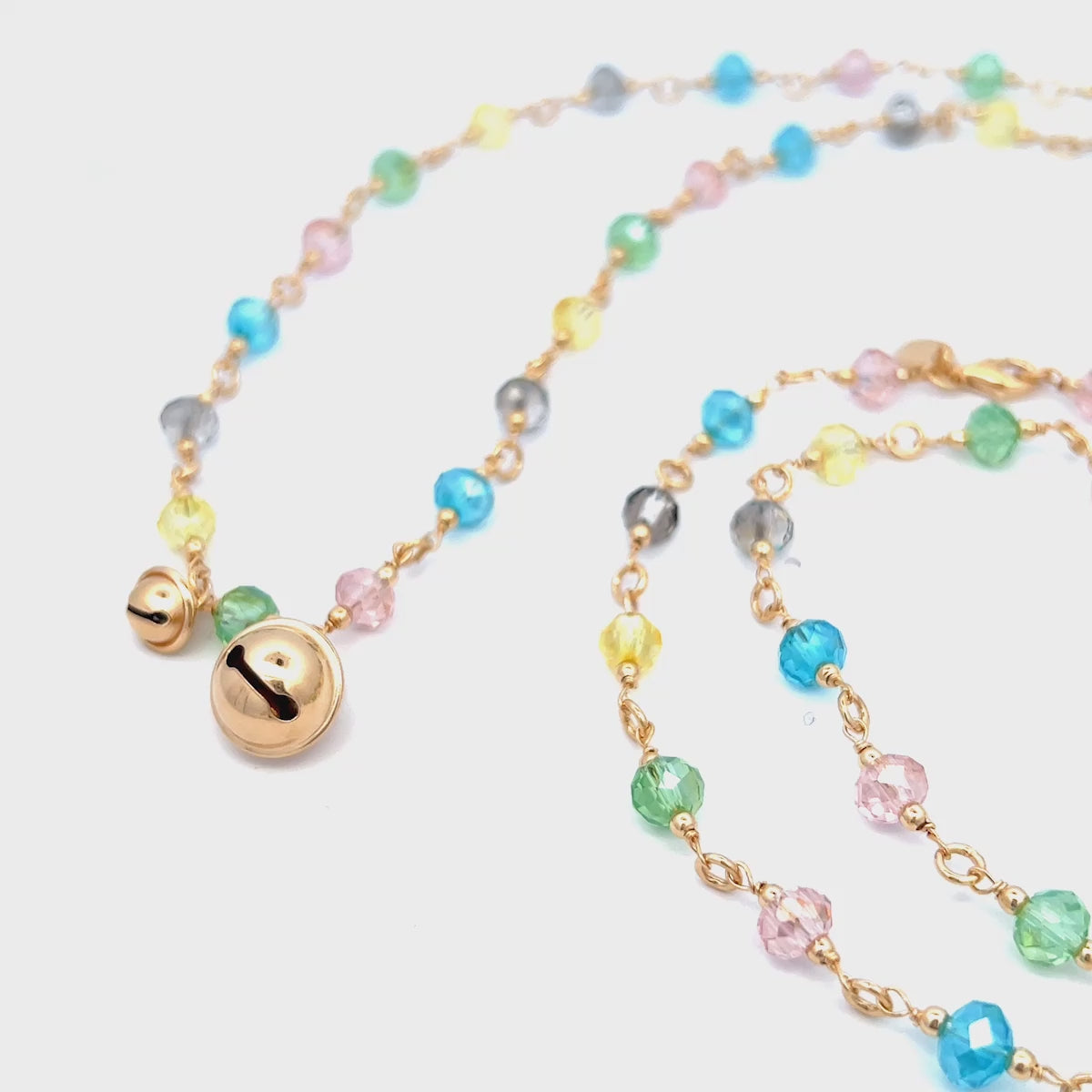 Necklaces - Necklace with bells multicolor crystals - Crystal Rainbow - thumbnail - video - 1 | Rue des Mille