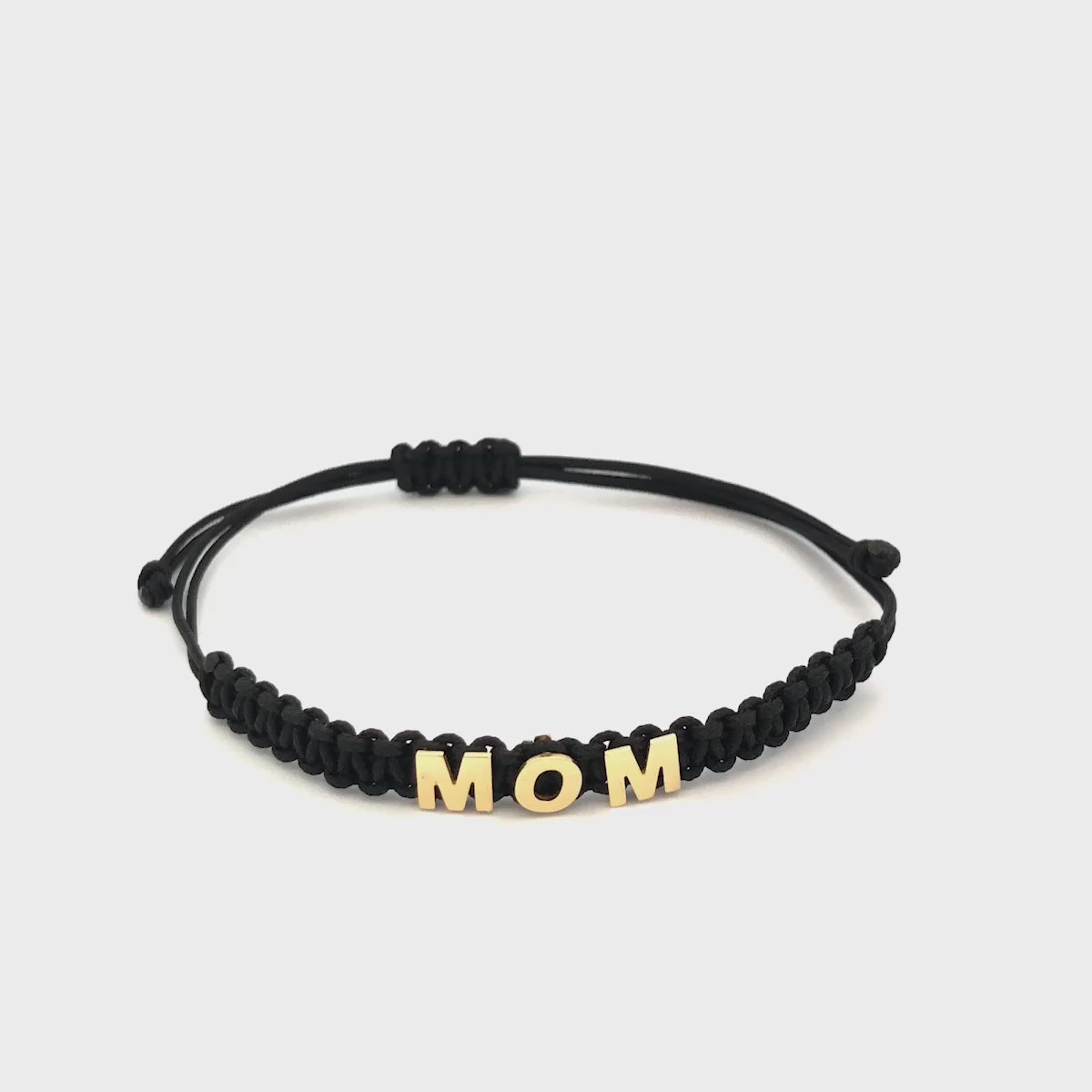 Bracelets - Black MOM fabric bracelet - ORO18KT - thumbnail - video - 1 | Rue des Mille