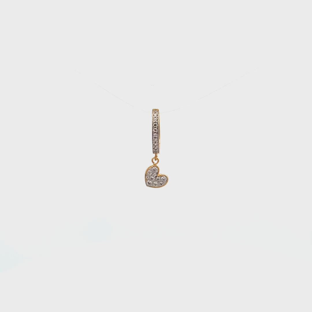 Earrings - Single hoop pavè heart earring small- STARDUST TEN - thumbnail - video - 1 | Rue des Mille