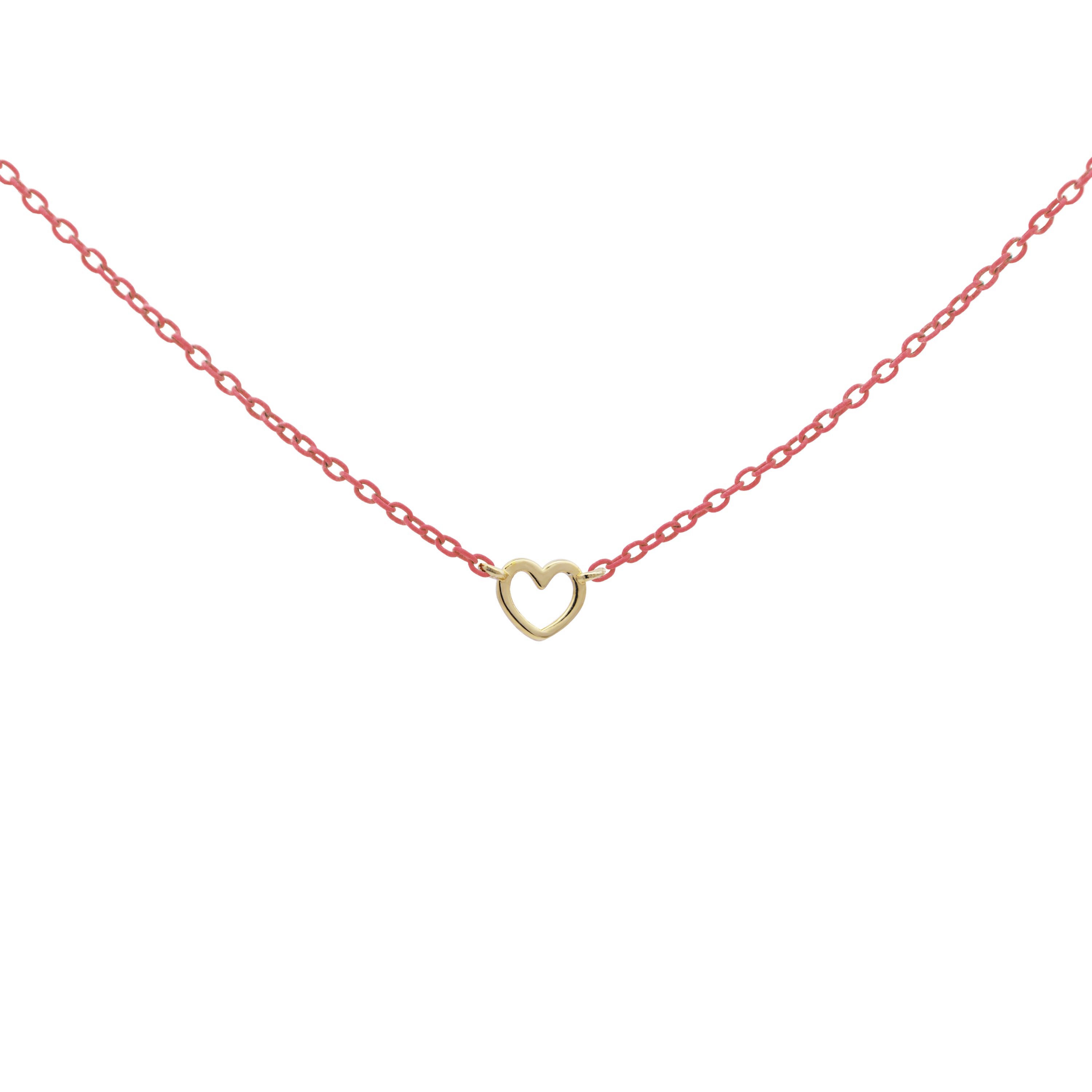 Chokers - Choker with line heart and painted chain - ORO18KT - 2 | Rue des Mille