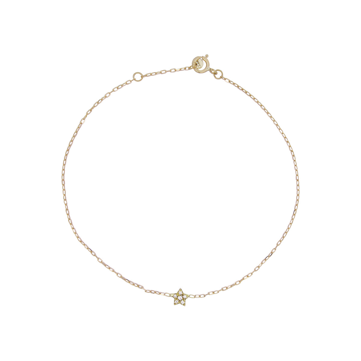 Pulsera estrella y diamantes de laboratorio - ORO18KT