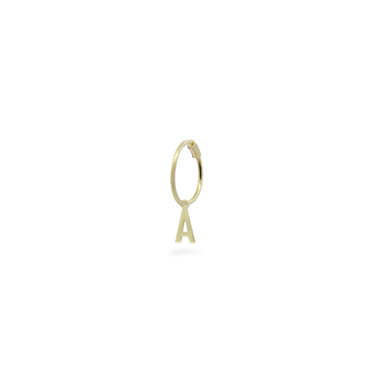 Orecchini - Mono-orecchino cerchio mini hoop lettera - ORO18KT - 4 | Rue des Mille