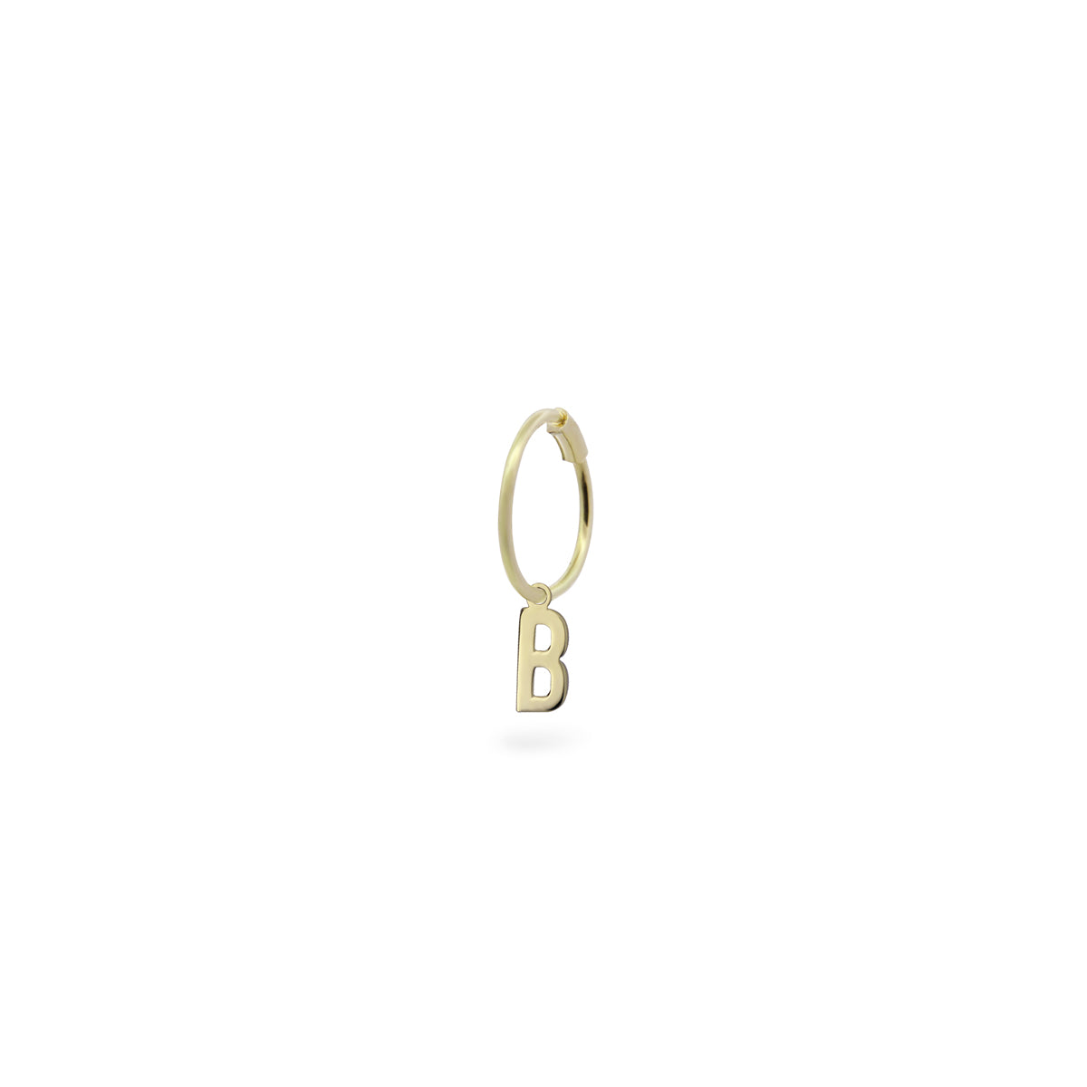 Orecchini - Mono-orecchino cerchio mini hoop lettera - ORO18KT - 5 | Rue des Mille