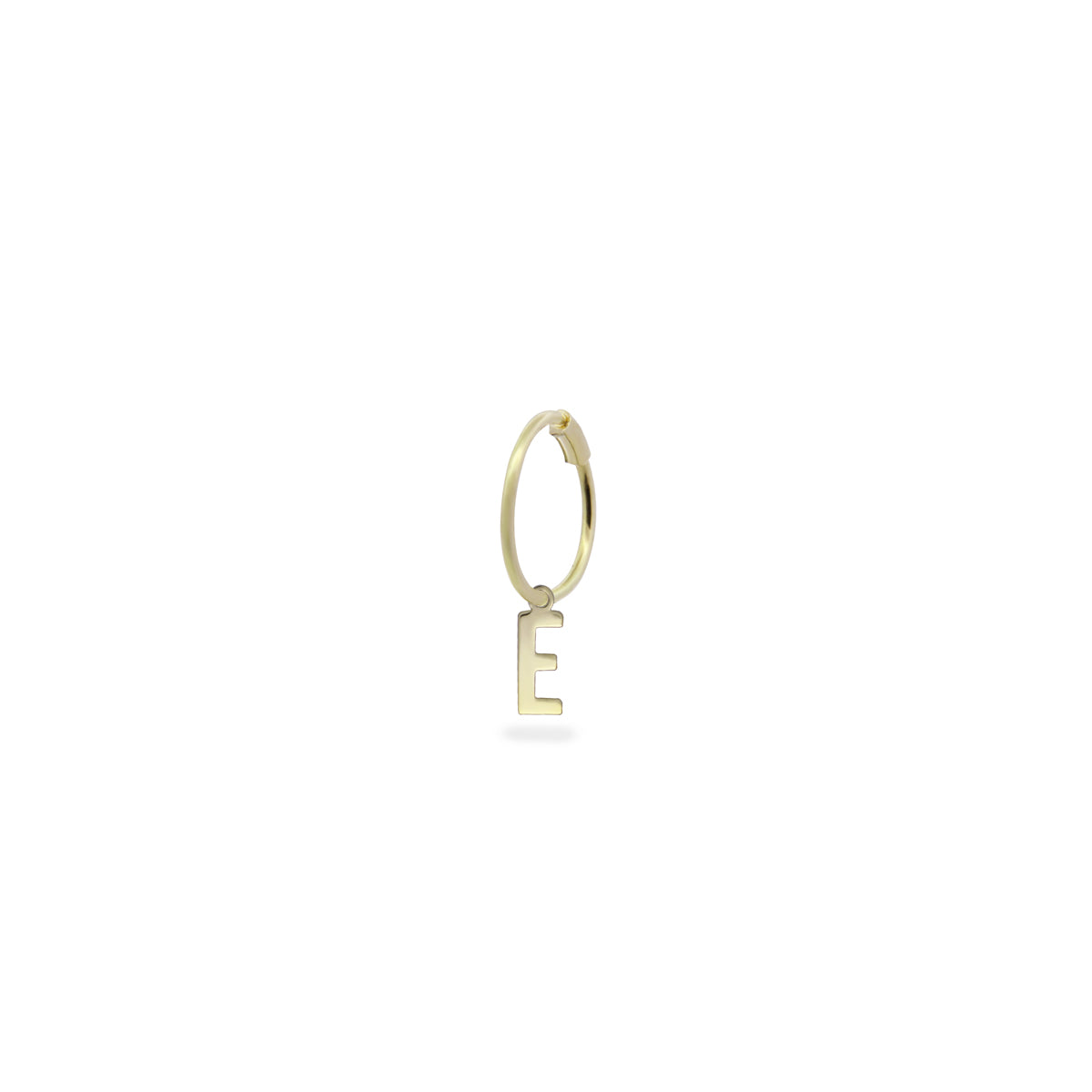 Pendientes - Pendiente individual mini hoop círculo letra - ORO18KT - 8 | Rue des Mille