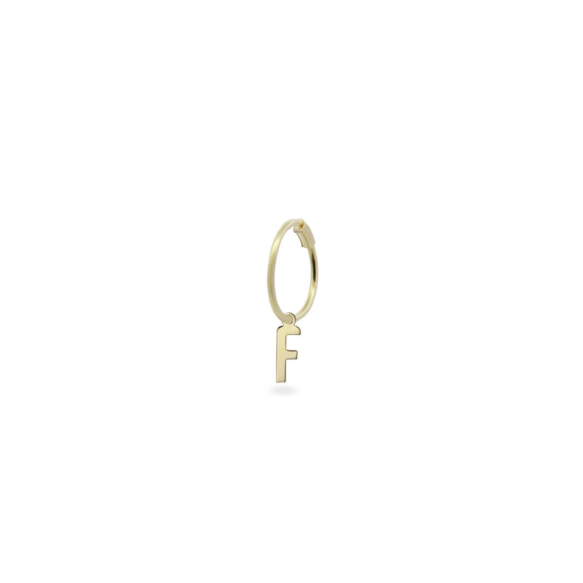 Pendientes - Pendiente individual mini hoop círculo letra - ORO18KT - 9 | Rue des Mille