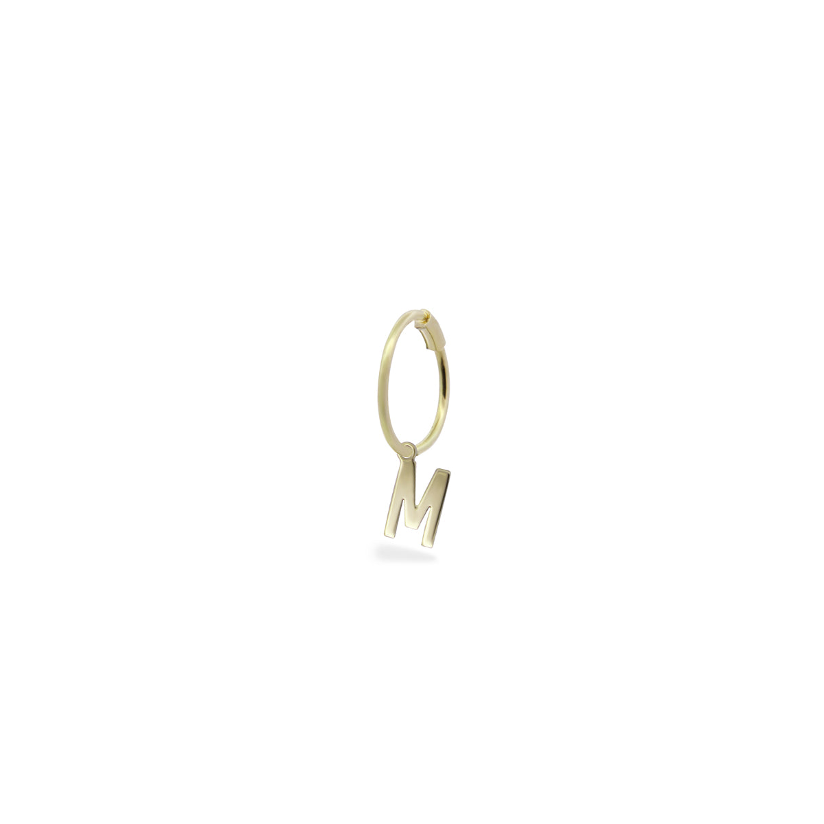 Orecchini - Mono-orecchino cerchio mini hoop lettera - ORO18KT - 13 | Rue des Mille