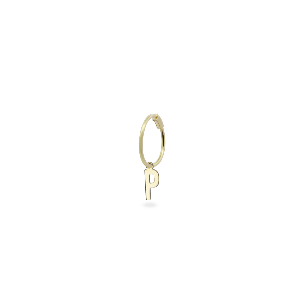 Pendientes - Pendiente individual mini hoop círculo letra - ORO18KT - 15 | Rue des Mille