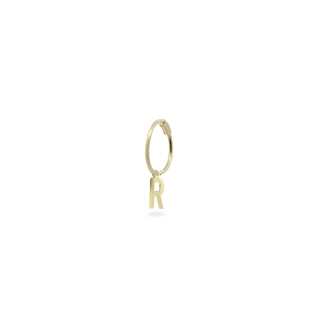 Orecchini - Mono-orecchino cerchio mini hoop lettera - ORO18KT - 19 | Rue des Mille