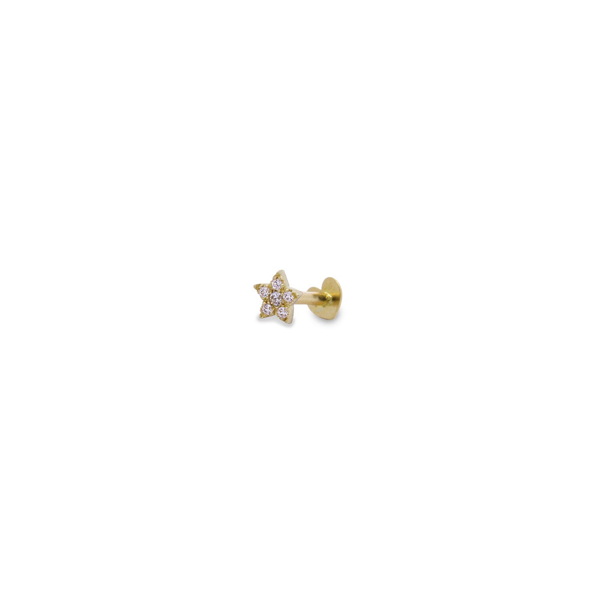 Piercing - Piercing Helix Stella e Diamanti Lab Grown - ORO18KT - 1 | Rue des Mille