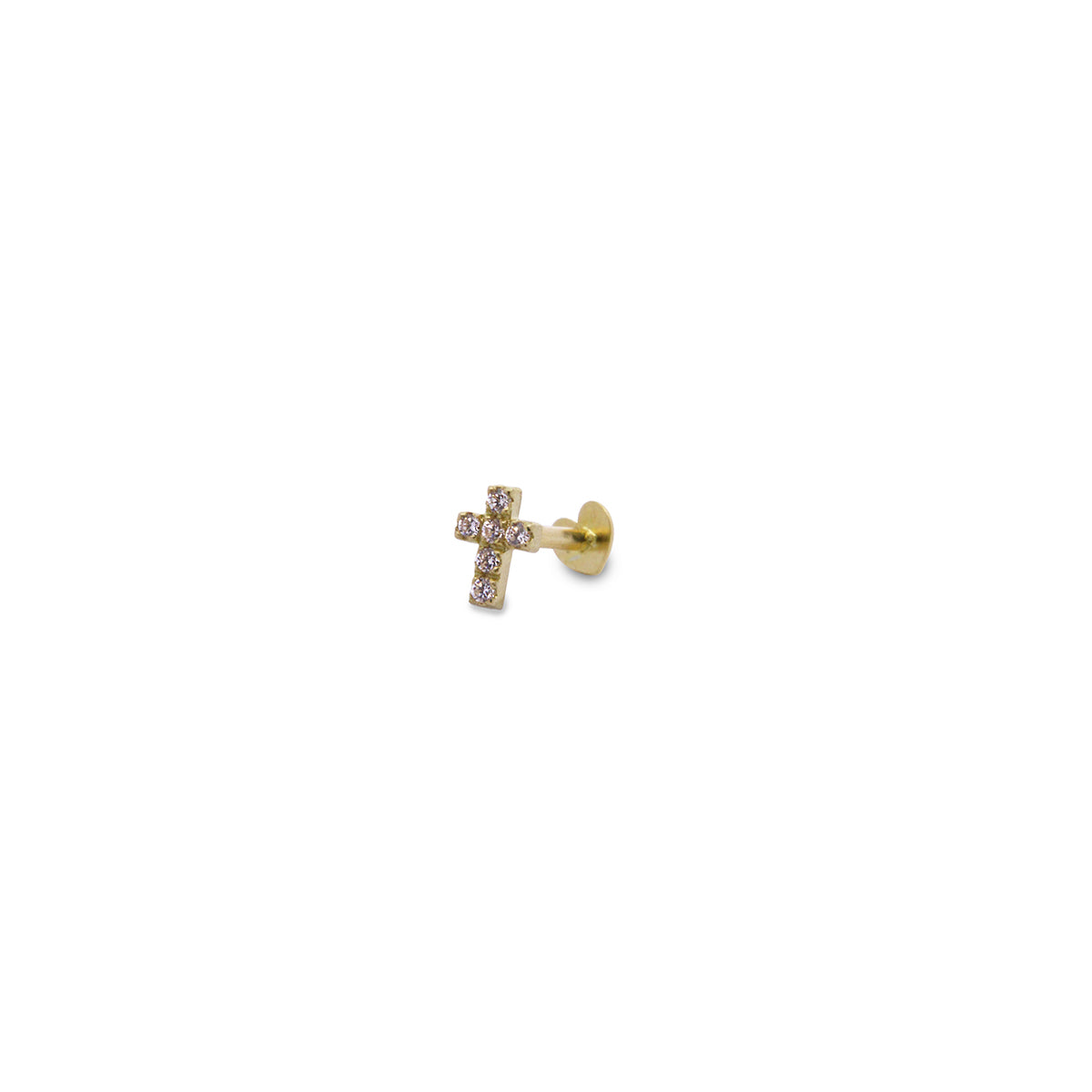 Piercing Helix Cross and Lab Grown Diamonds - ORO18KT