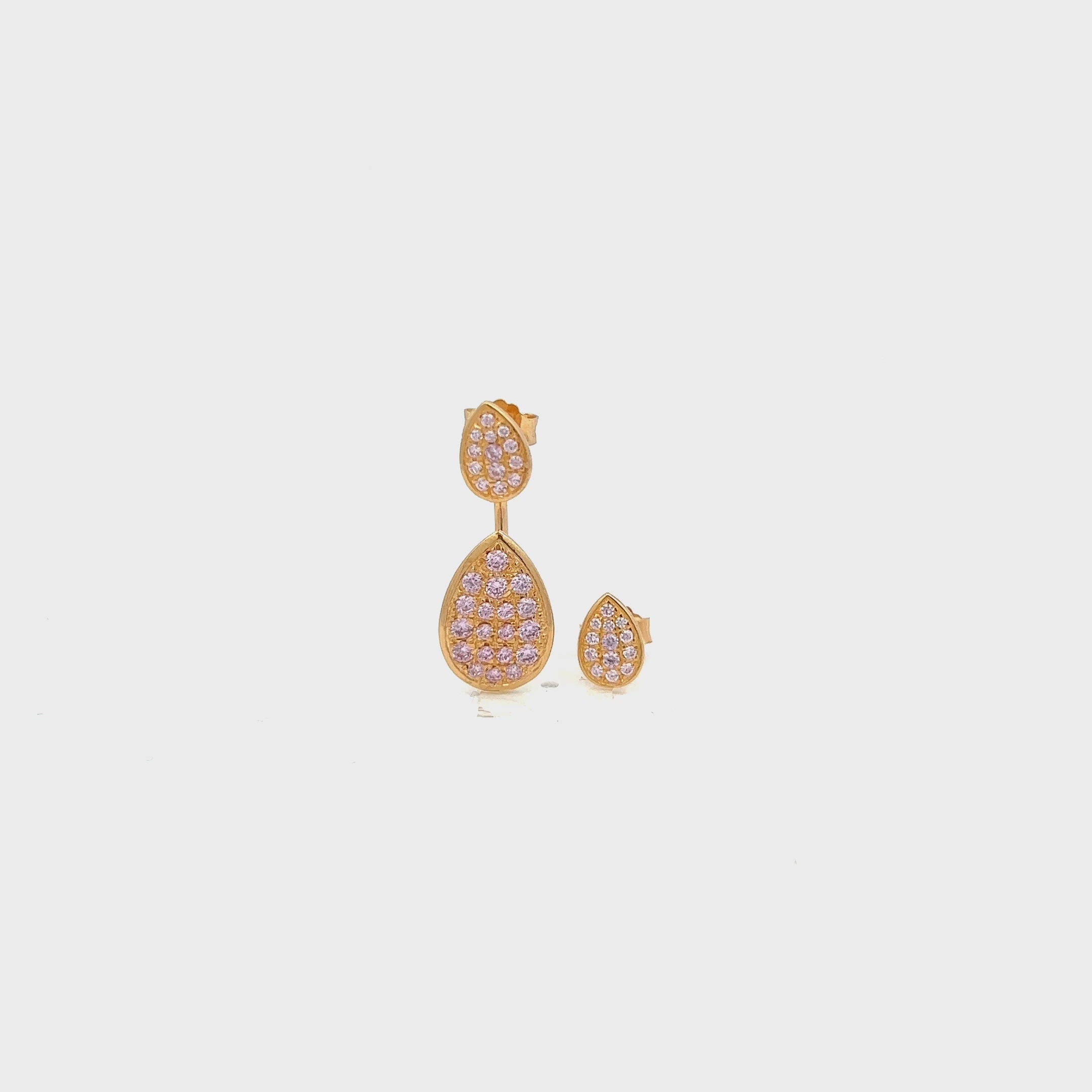 Earrings - Double drops asymmetrical earrings - thumbnail - video - 1 | Rue des Mille