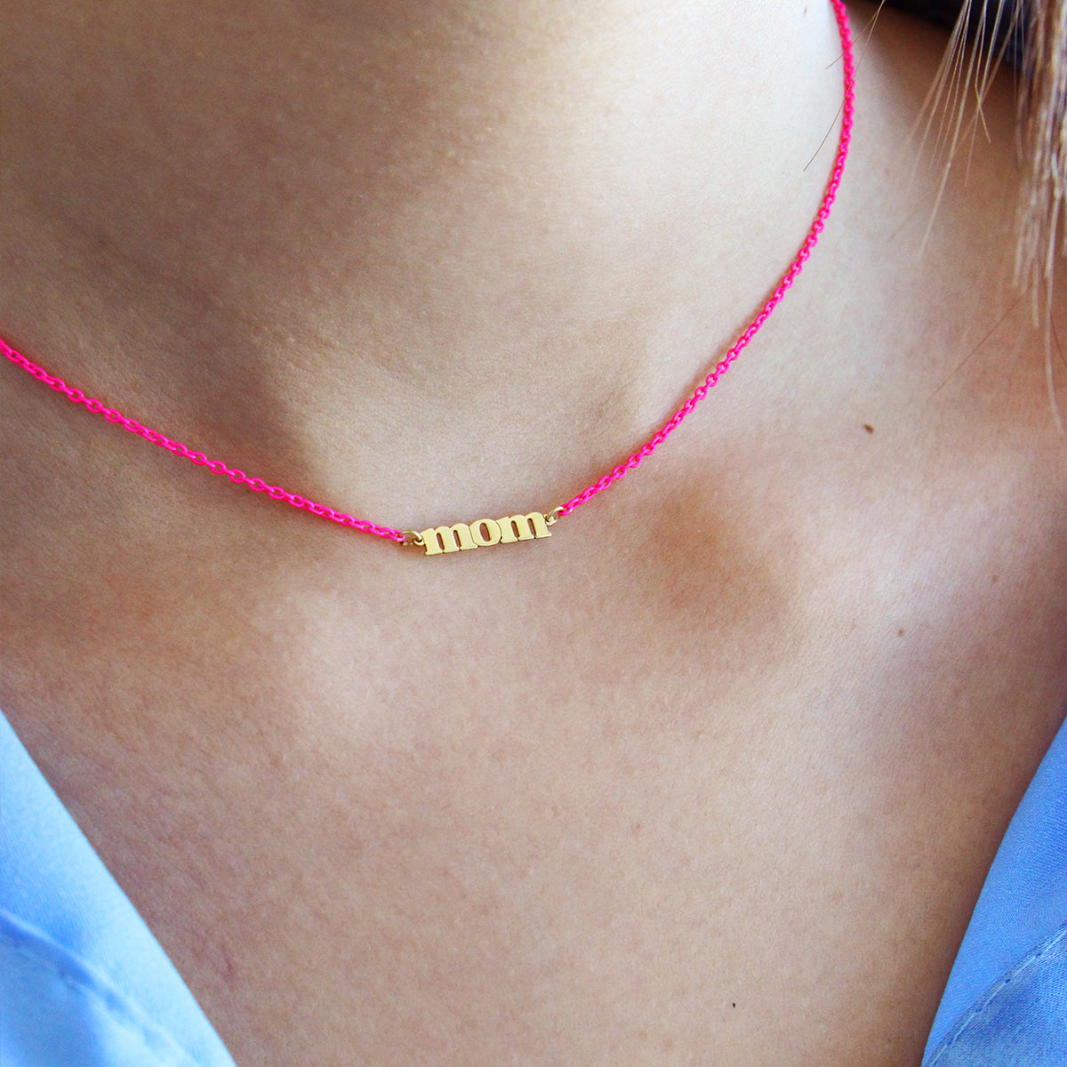 Chokers -  Golden MOM Fuchsia fluo necklace – ORO18KT - 2 | Rue des Mille