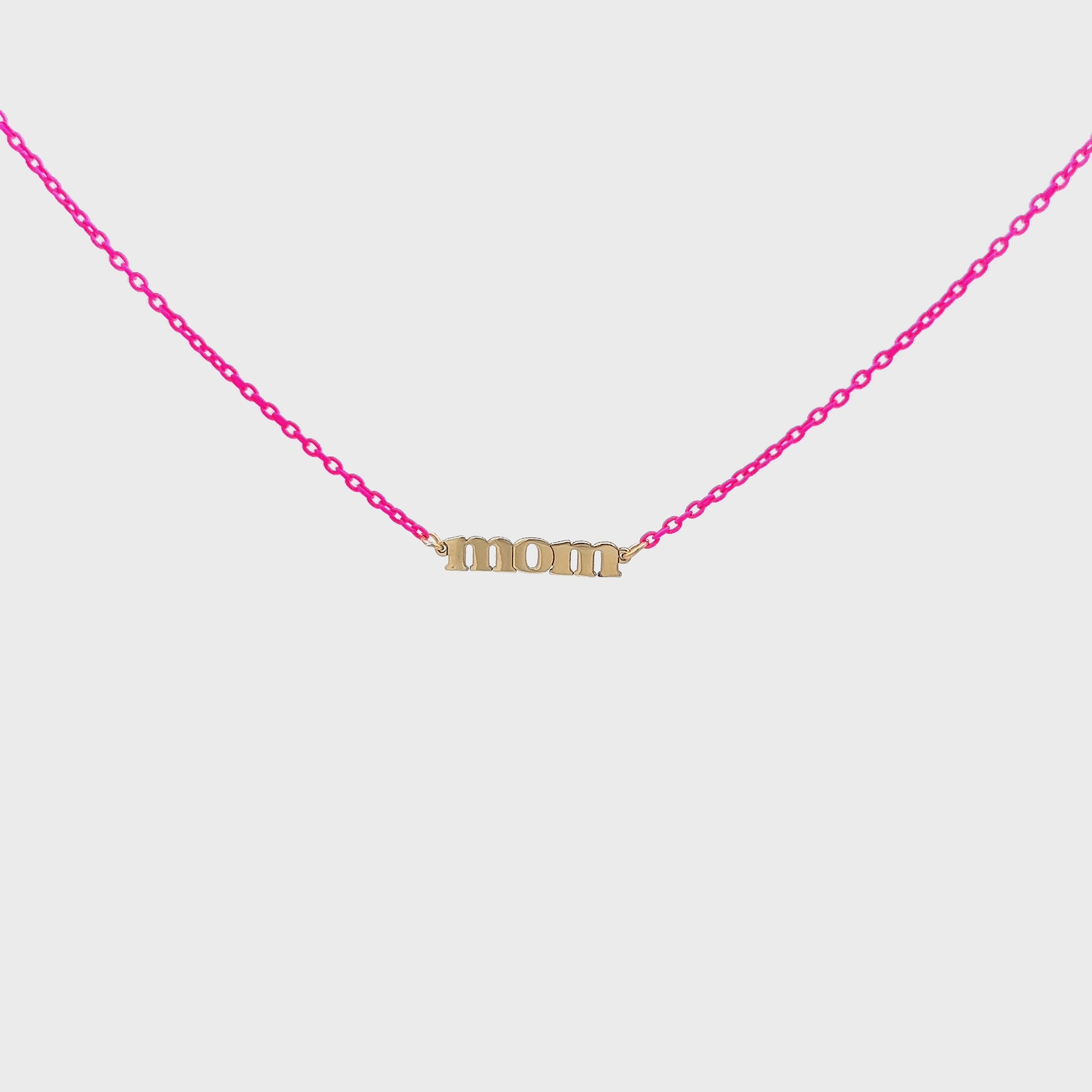 Gargantillas - Gargantilla MOM Fucsia fluo – ORO 18KT - thumbnail - video - 1 | Rue des Mille