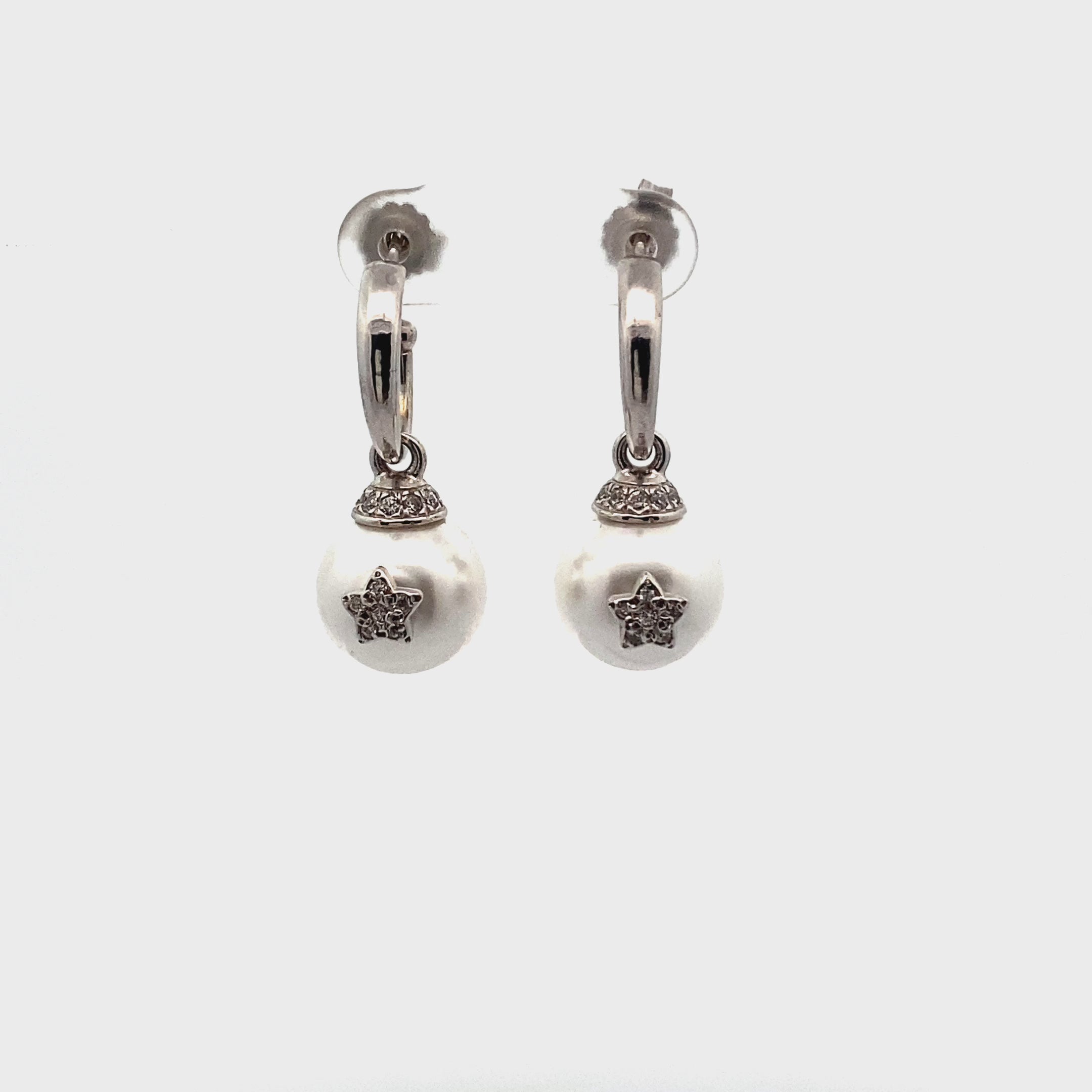 Earrings - PENDANT EARRINGS PEARLS AND STARS - GALACTICA ICE - thumbnail - video - 1 | Rue des Mille