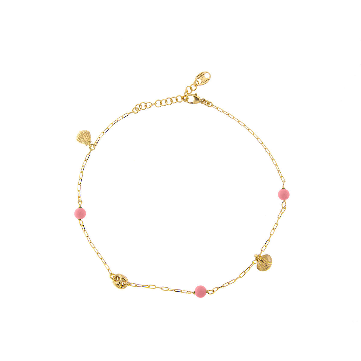 Tobilleras Pulseras - Tobillera - Charms Conchas Rosa - 1 | Rue des Mille