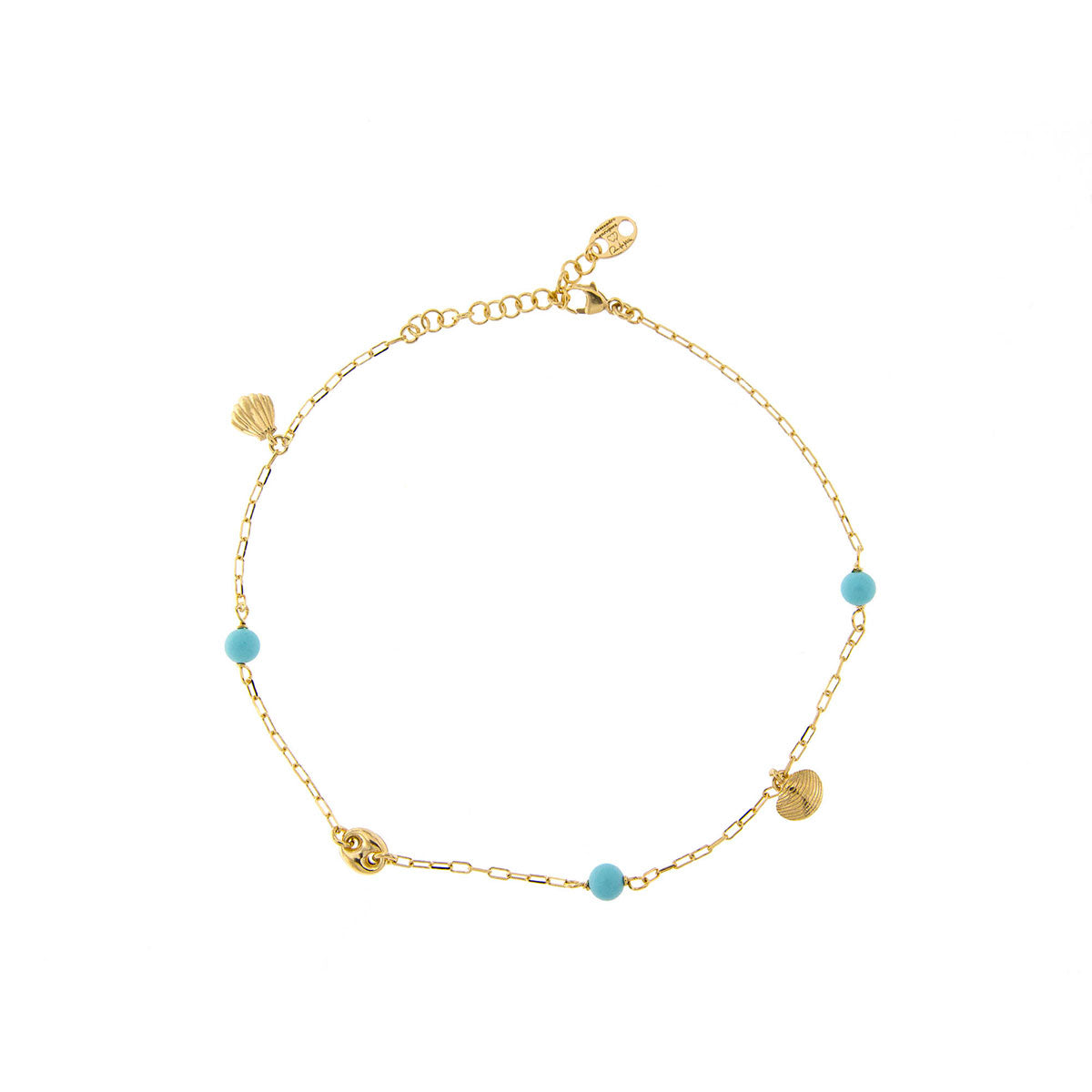 Tobilleras Pulseras - Tobillera - Charms Conchas Turquesa - 1 | Rue des Mille