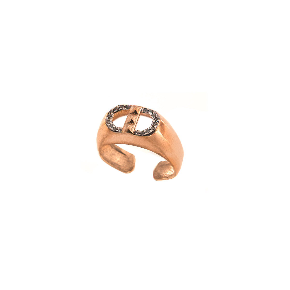 Rings - Pinky chevalier ring marine link and studs  - 1 | Rue des Mille