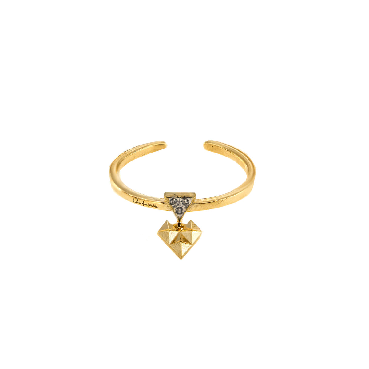 Rings - Ring with mini crazy heart pendant - 2 | Rue des Mille