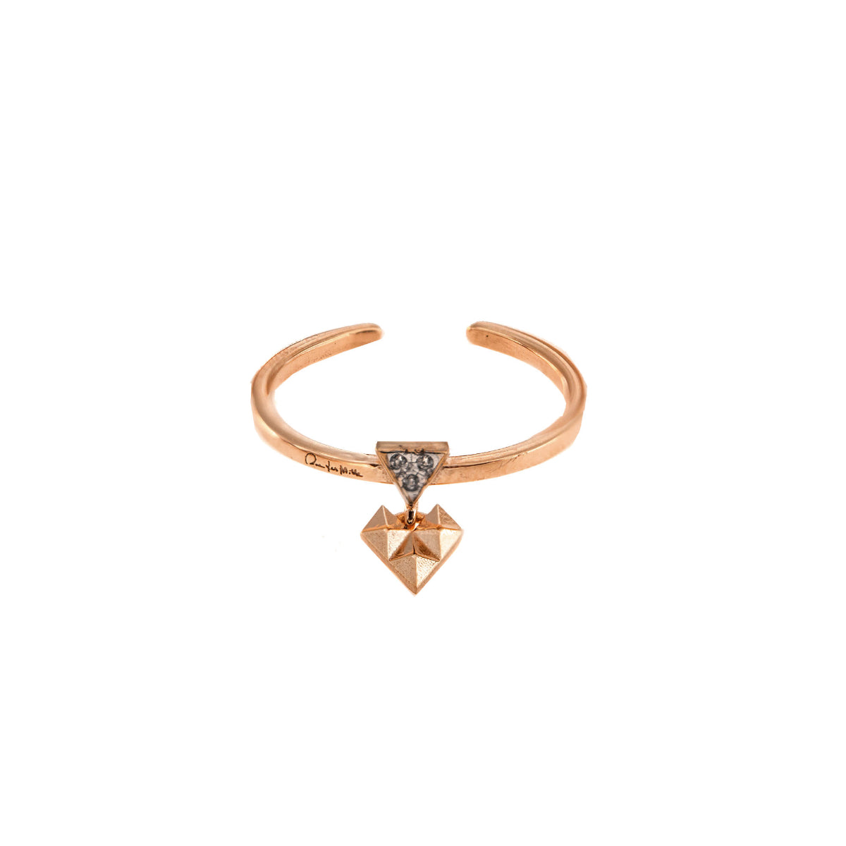 Rings - Ring with mini crazy heart pendant - 1 | Rue des Mille