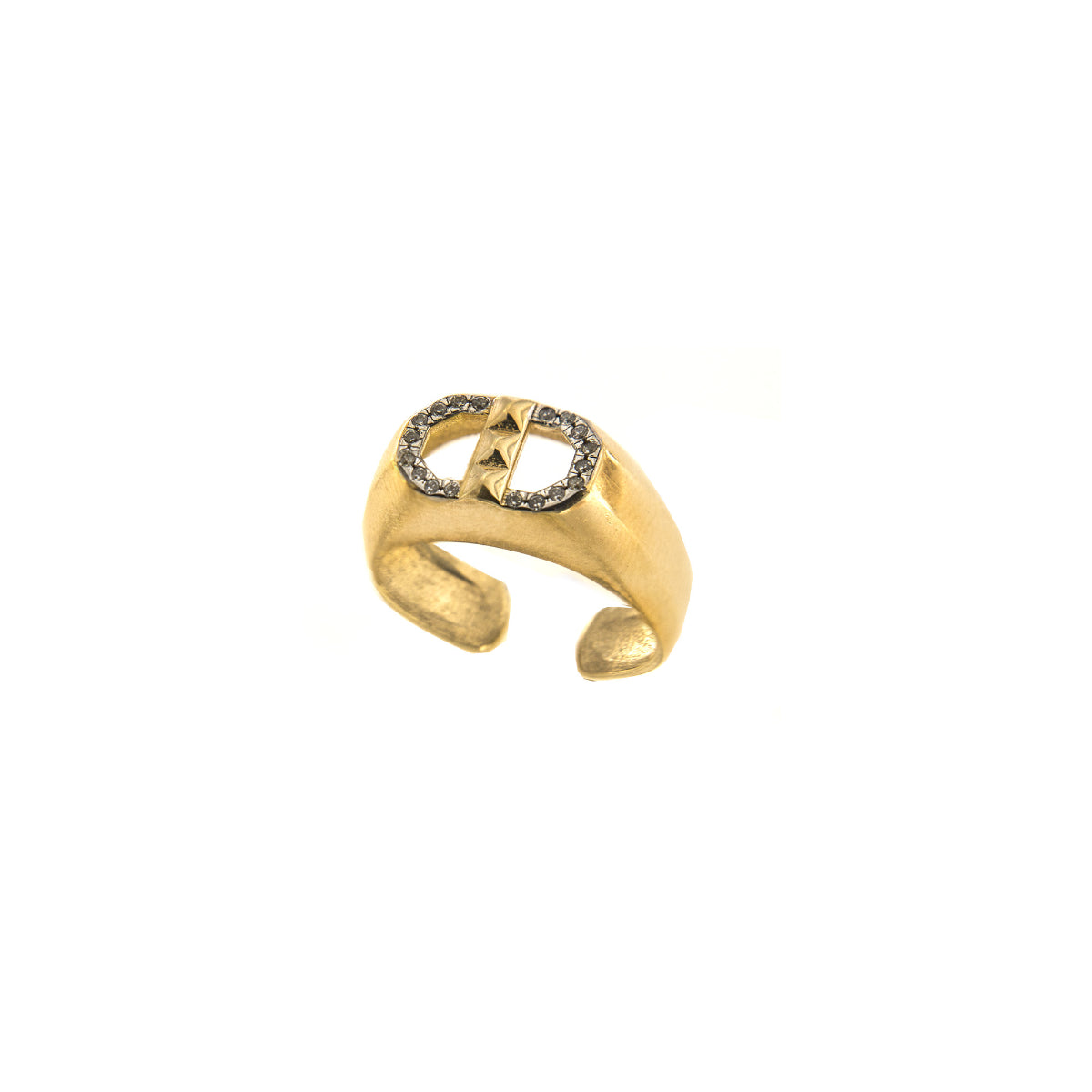 Rings - Pinky chevalier ring marine link and studs  - 2 | Rue des Mille