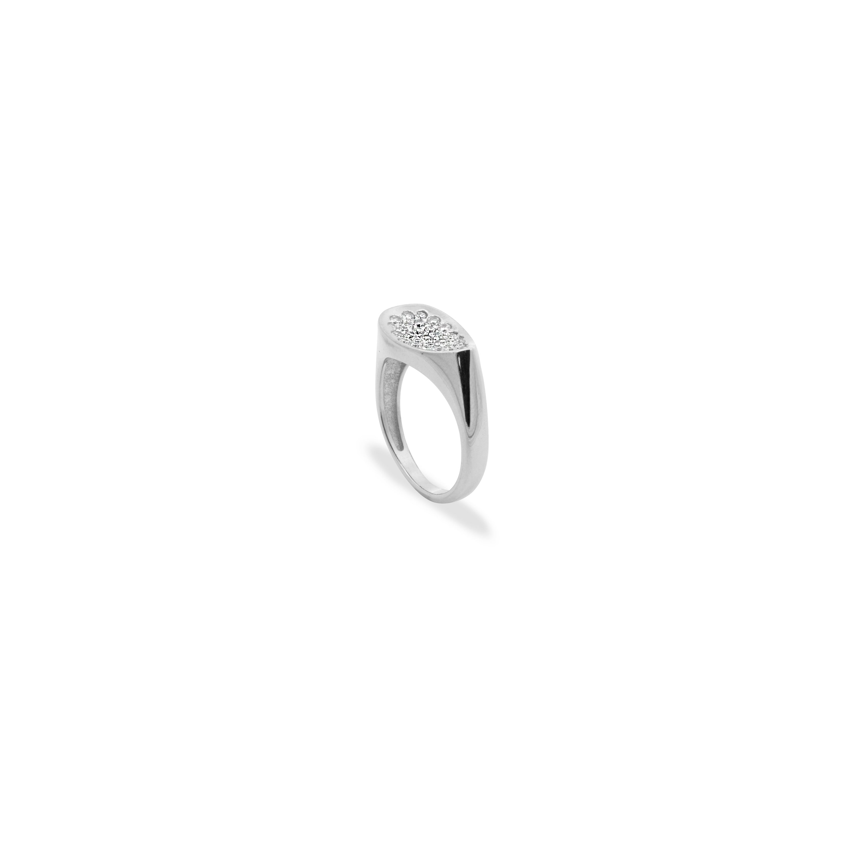 Rings - Concave pavè drop ring - 2 | Rue des Mille