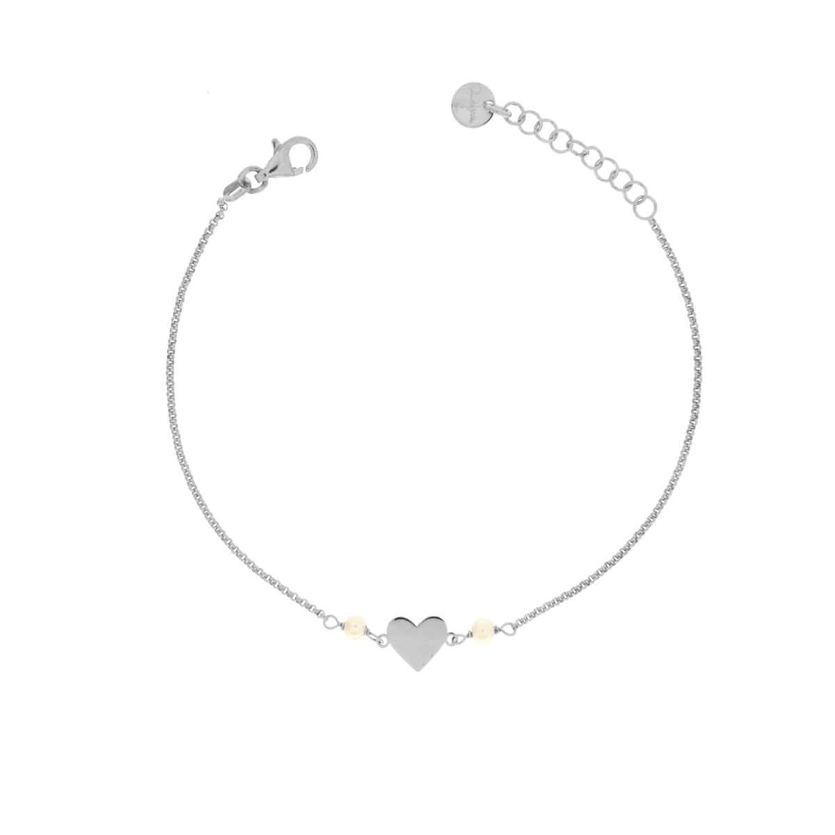 Bracelets - Chain Bracelet Pearl Heart - 2 | Rue des Mille