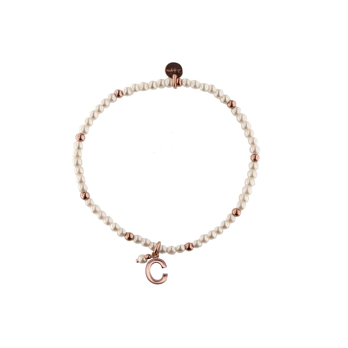 Pulseras - Pulsera elástica con perlas y bolitas - LETRA - 4 | Rue des Mille