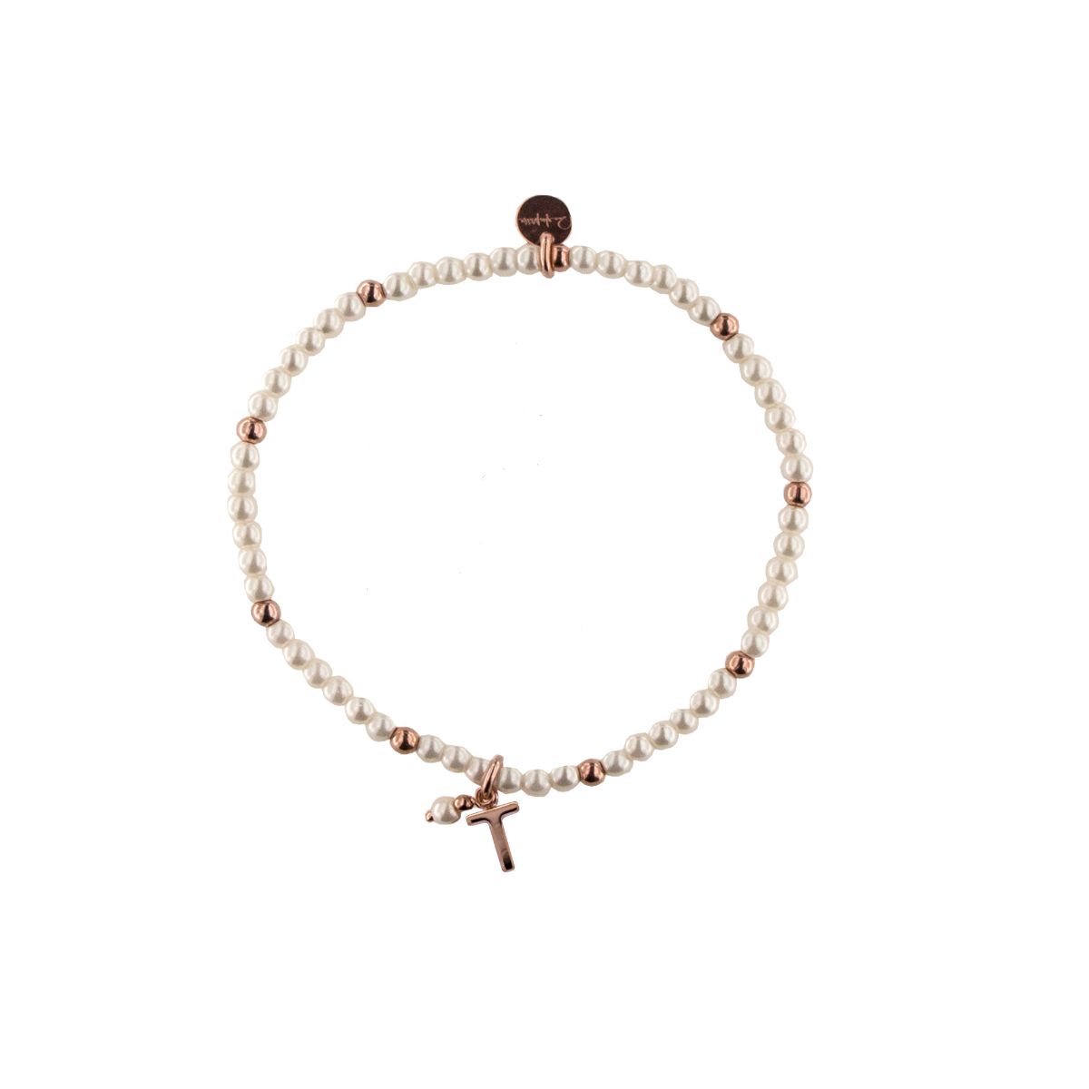 Pulseras - Pulsera elástica con perlas y bolitas - LETRA - 16 | Rue des Mille