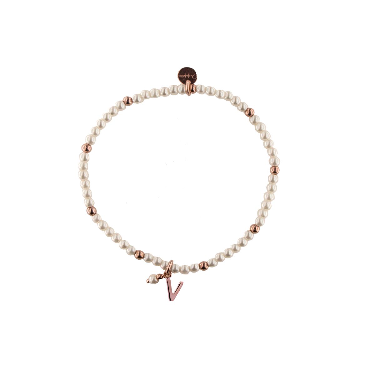 Pulseras - Pulsera elástica con perlas y bolitas - LETRA - 17 | Rue des Mille