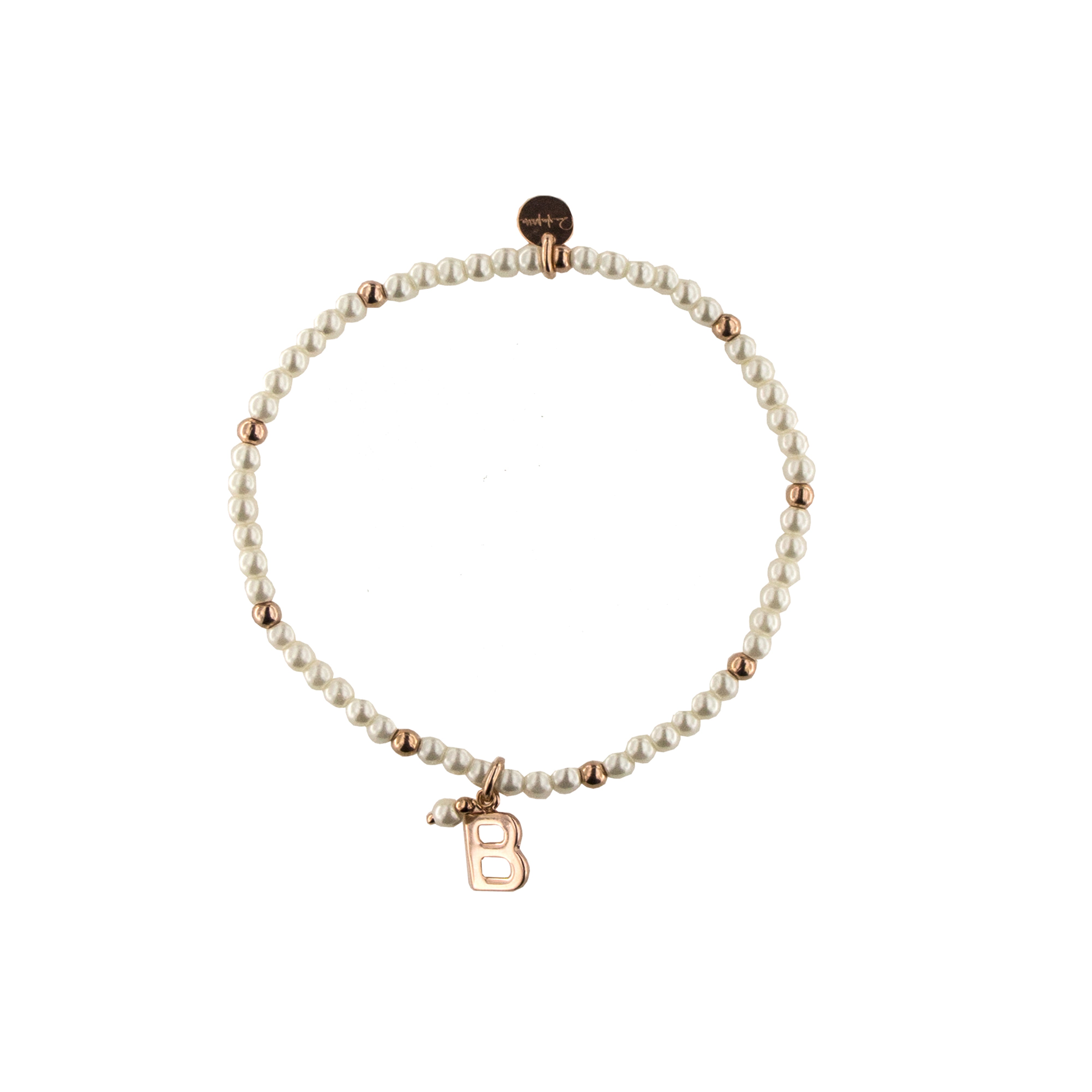 Pulseras - Pulsera elástica con perlas y bolitas - LETRA - 3 | Rue des Mille