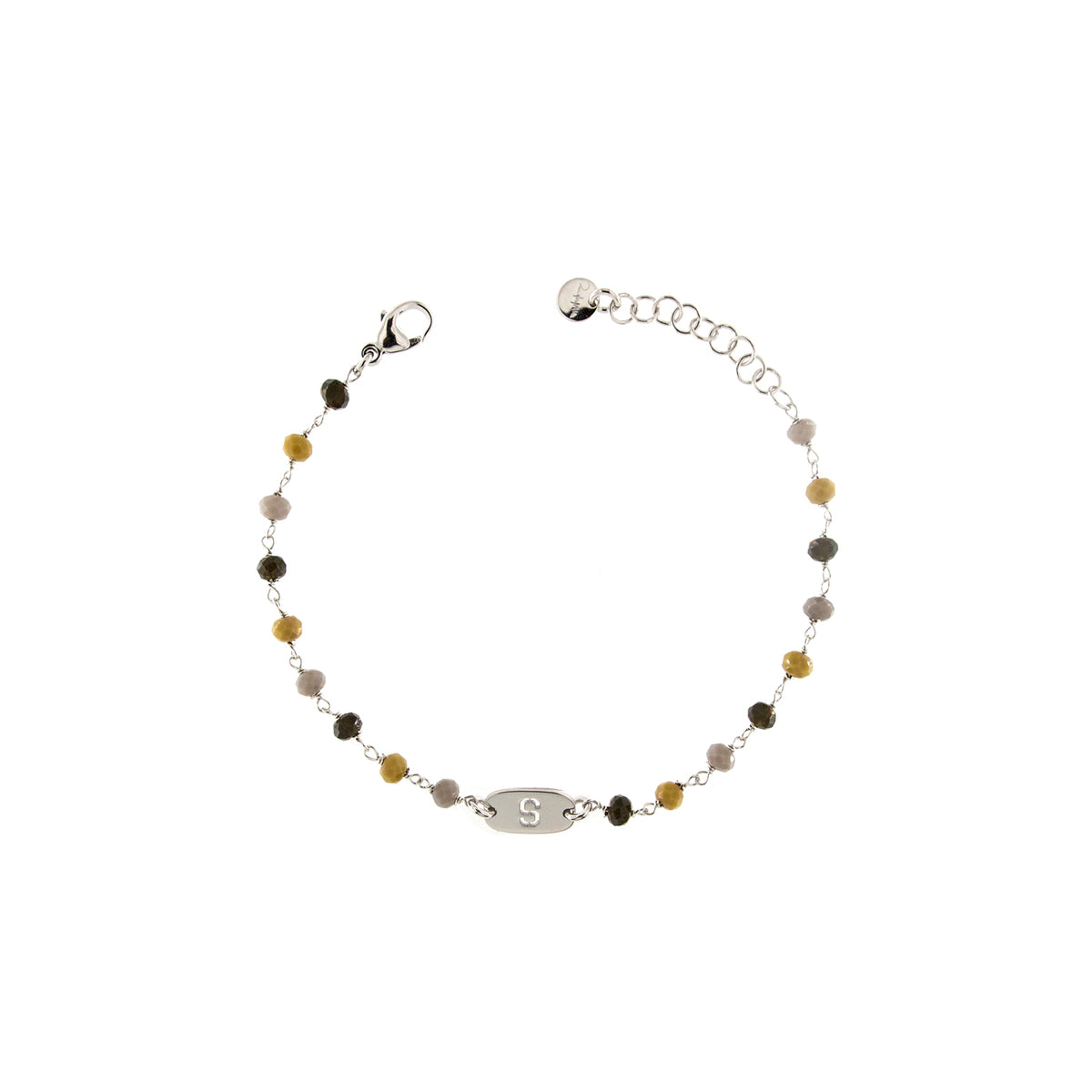 Bracelets - Brown mix chained bracelet and letter - TANGLE - 3 | Rue des Mille