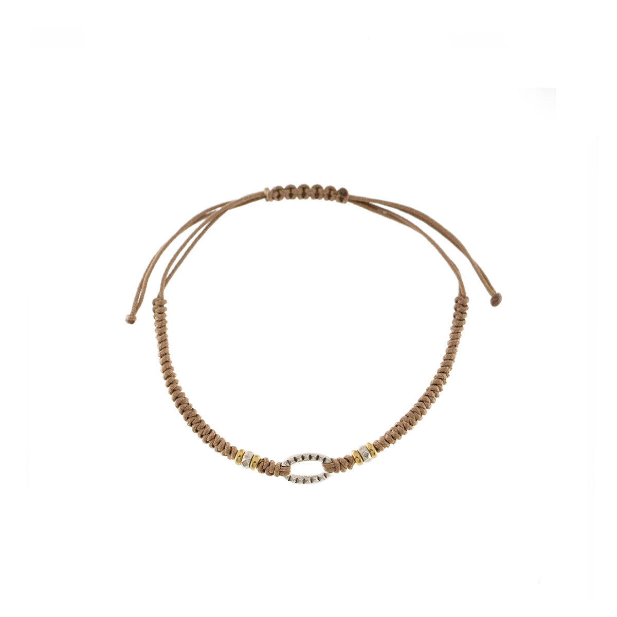 Bracelets - Round woven bracelet with and oval with studs - TANGLE - 3 | Rue des Mille