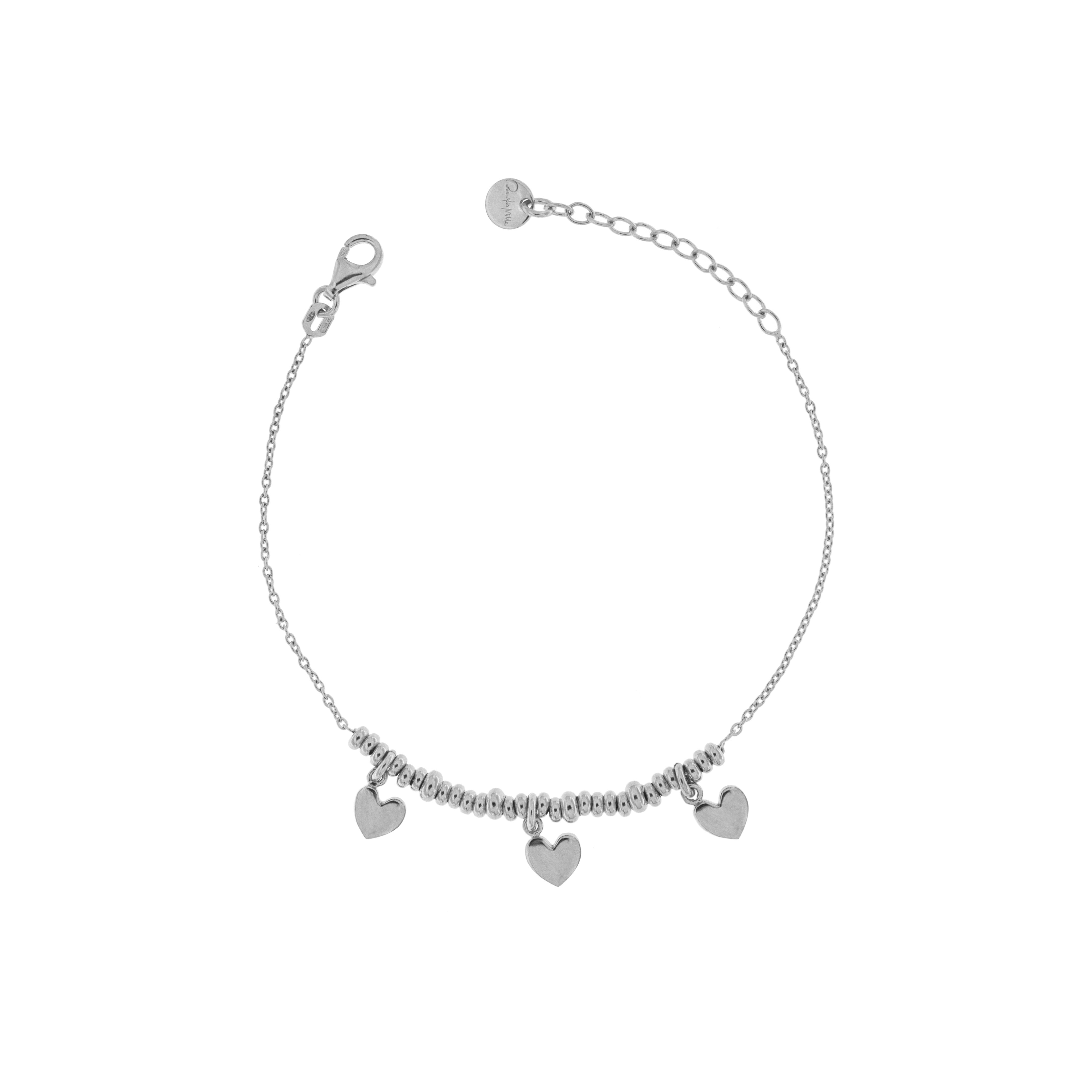 Bracelets - Bracelet with Three Hearts and micro circles - 3 | Rue des Mille