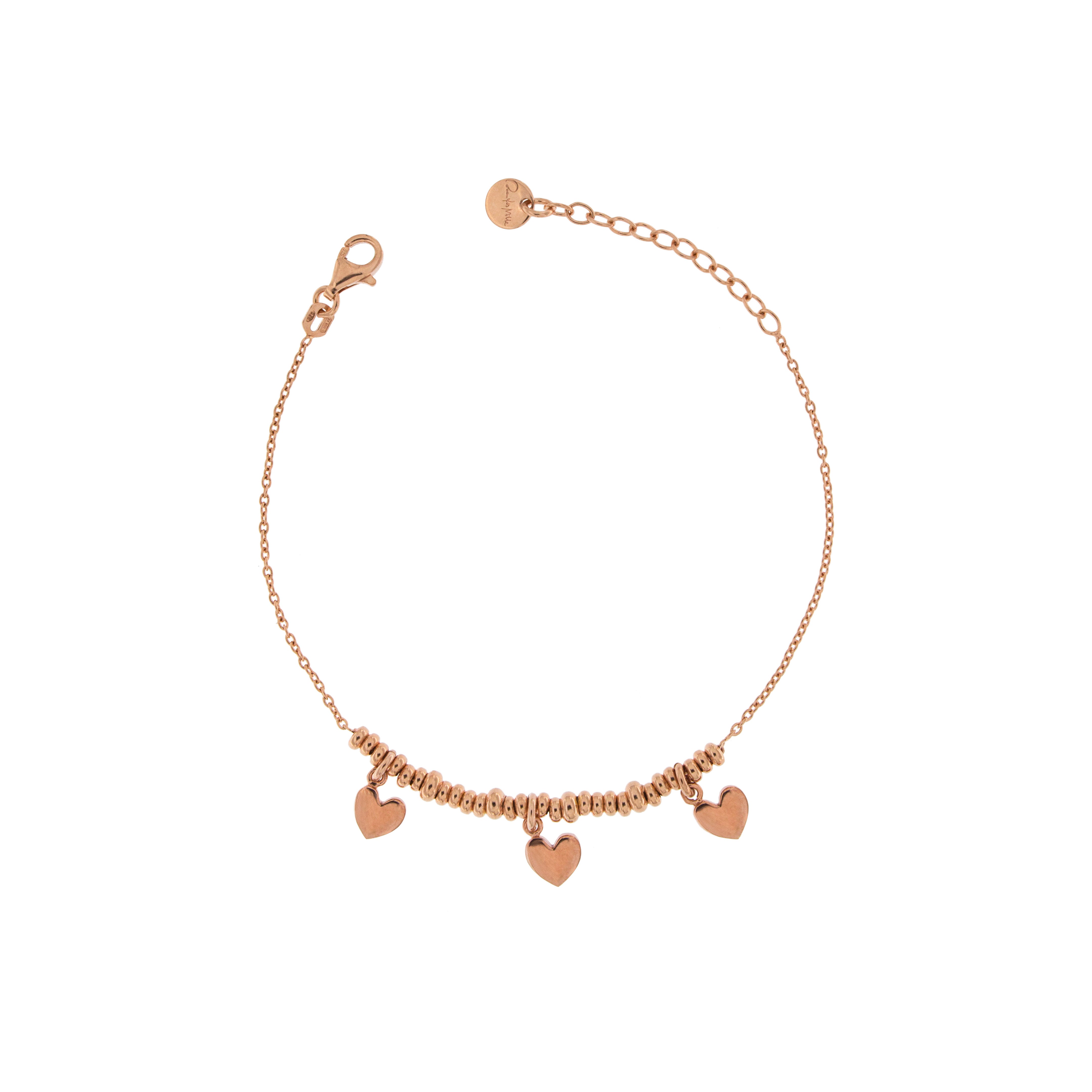 Bracelets - Bracelet with Three Hearts and micro circles - 1 | Rue des Mille