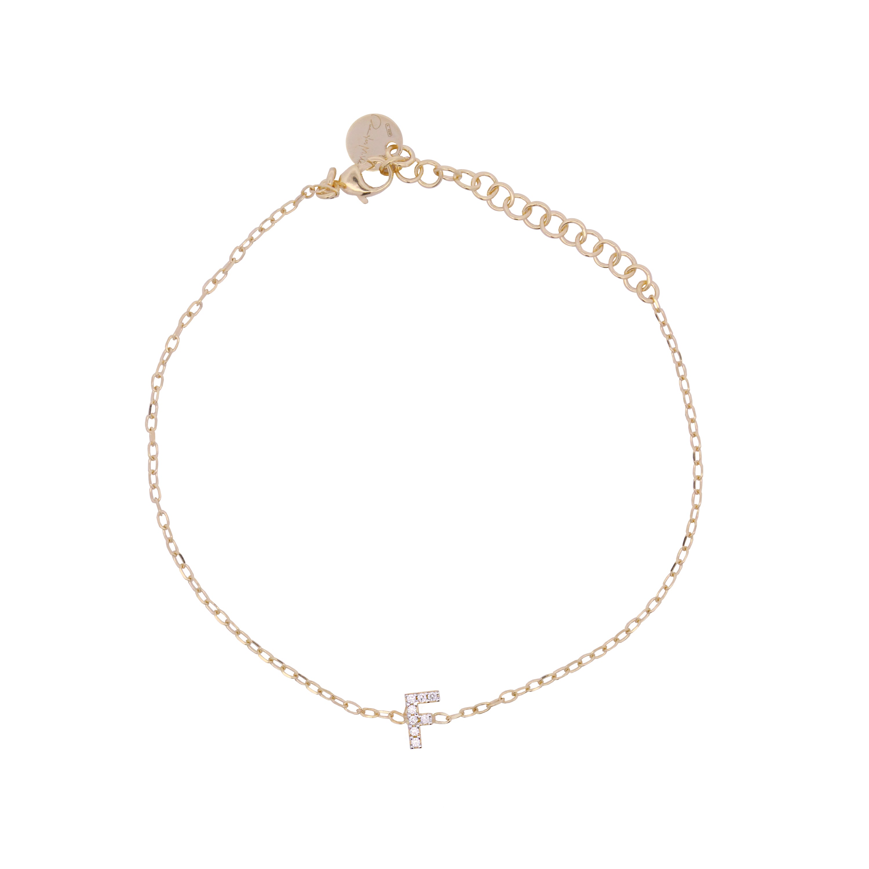 Bracelets - Chain bracelet with letter and white zircons - 13 | Rue des Mille