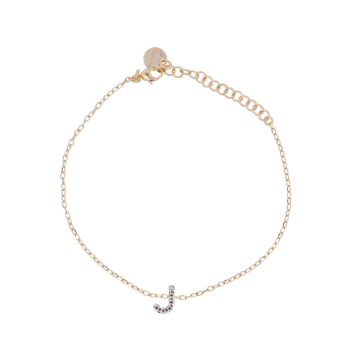 Bracelets - Chain bracelet with letter and white zircons - 45 | Rue des Mille