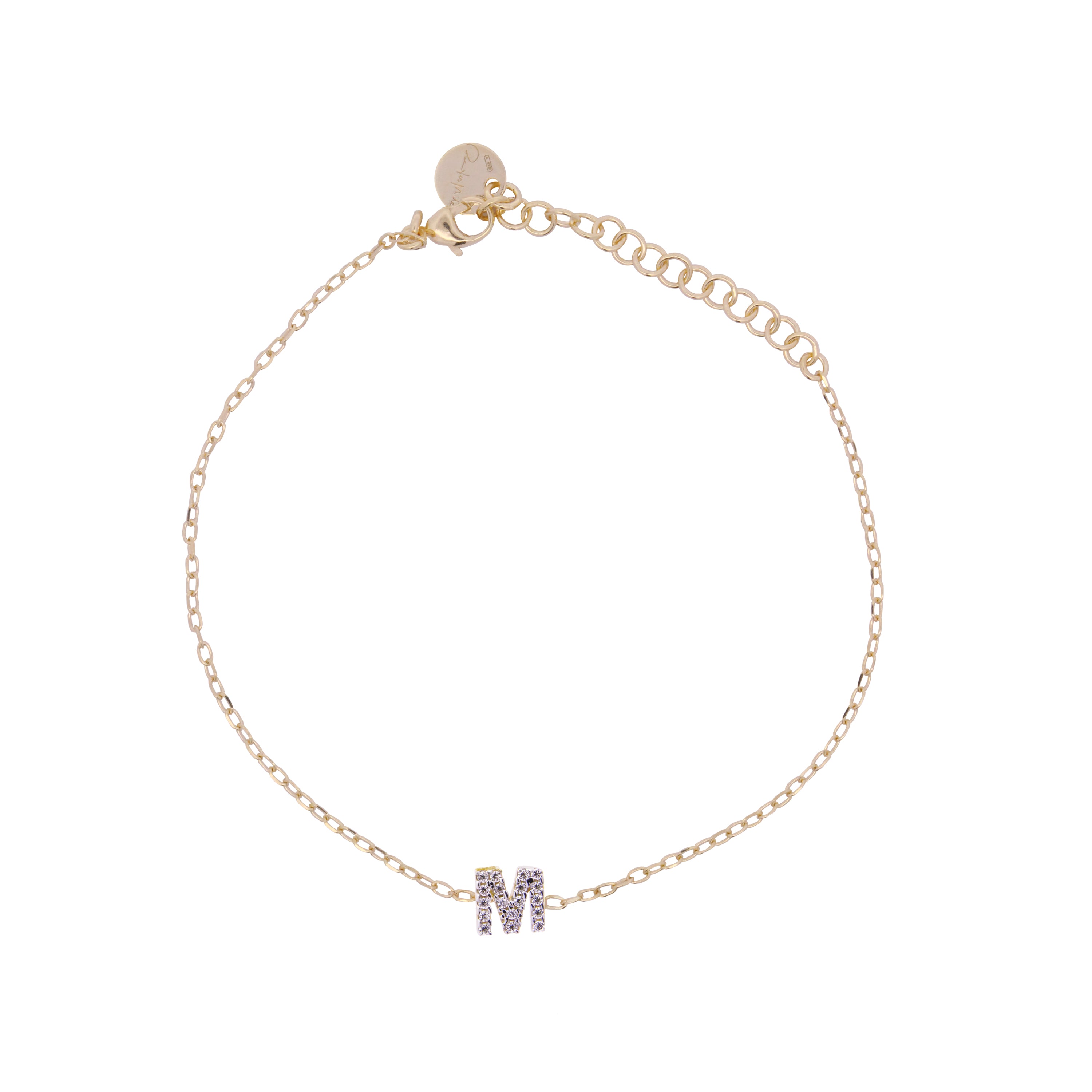 Bracelets - Chain bracelet with letter and white zircons - 25 | Rue des Mille