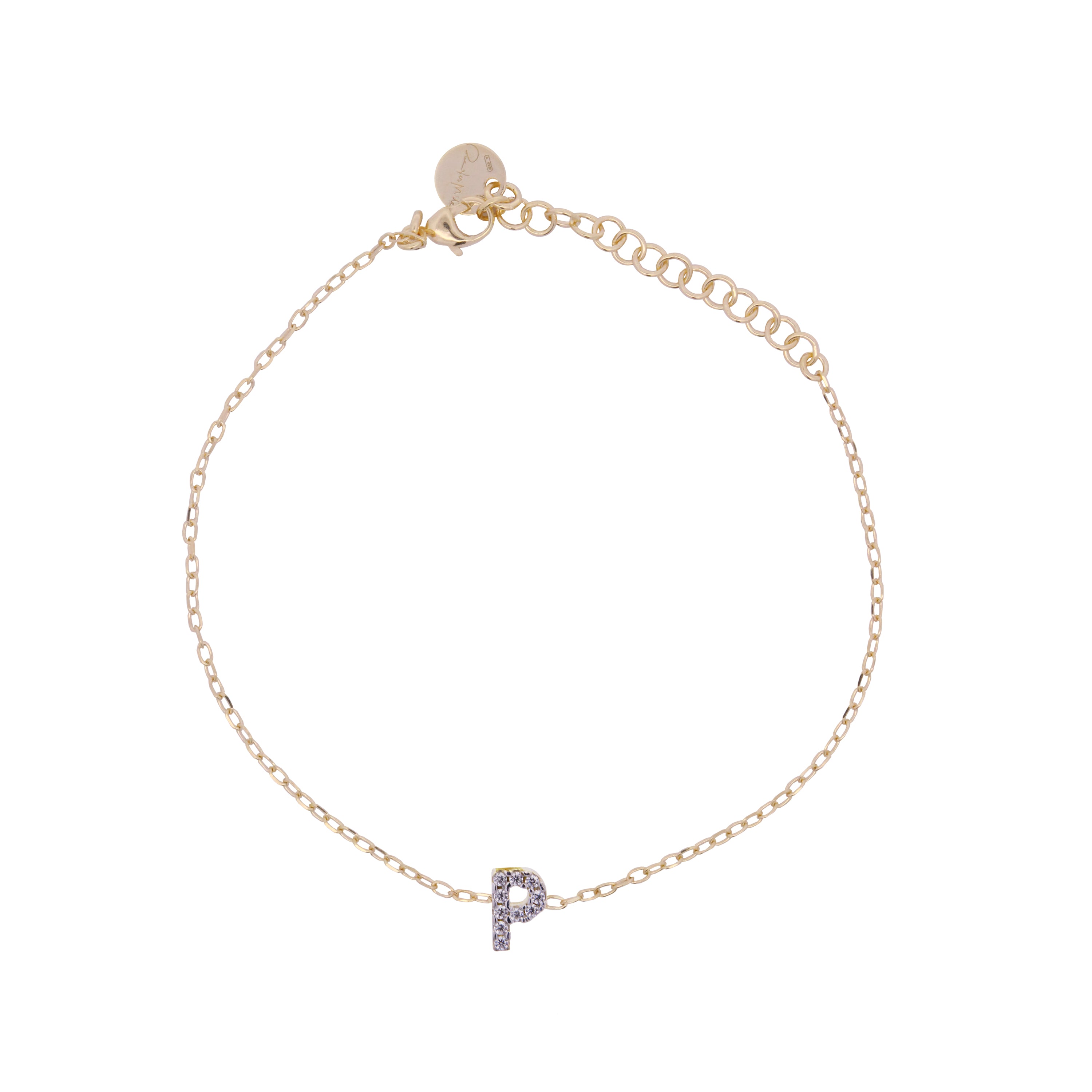 Bracelets - Chain bracelet with letter and white zircons - 31 | Rue des Mille