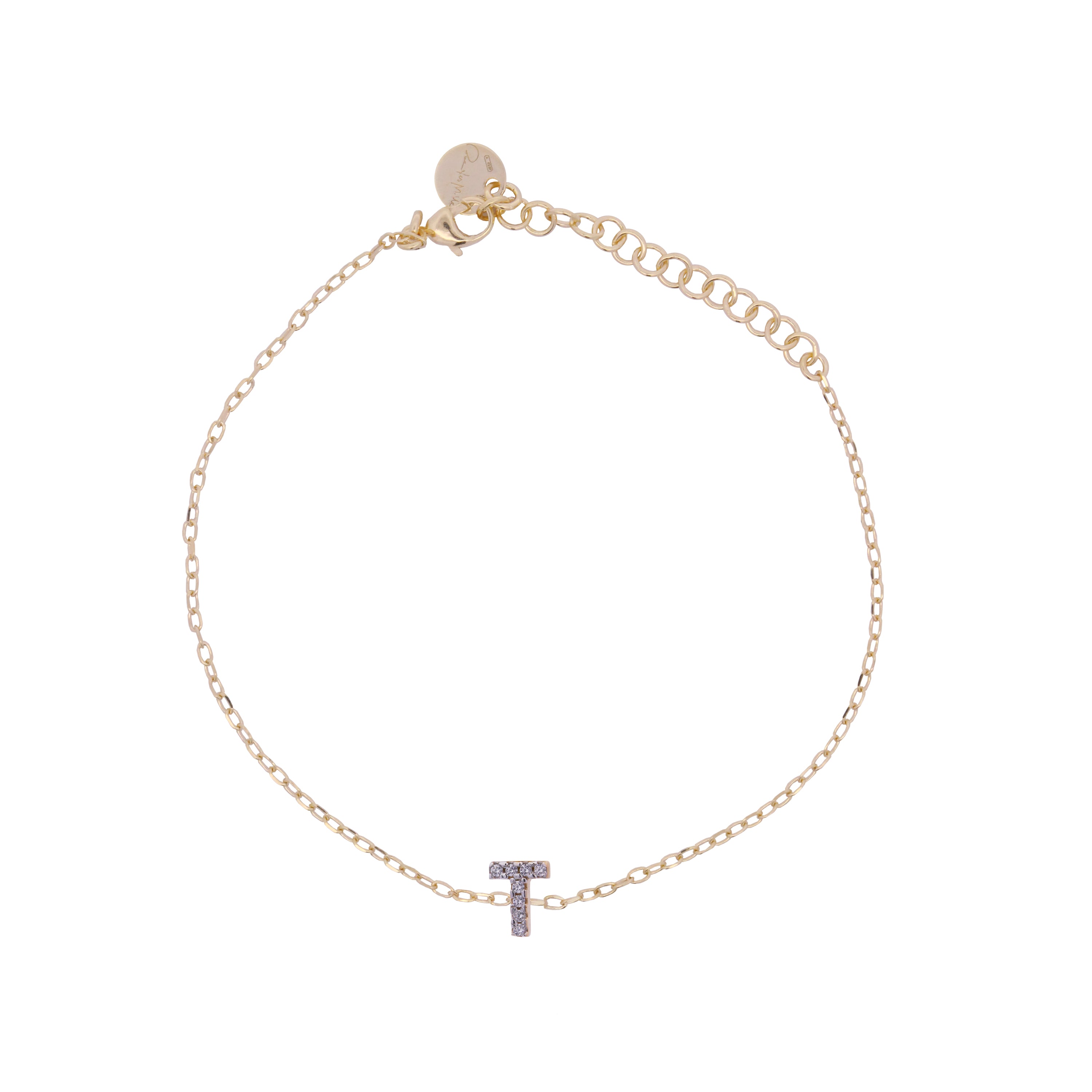 Pulseras - Pulsera cadena y letra circonitas blancas - 37 | Rue des Mille